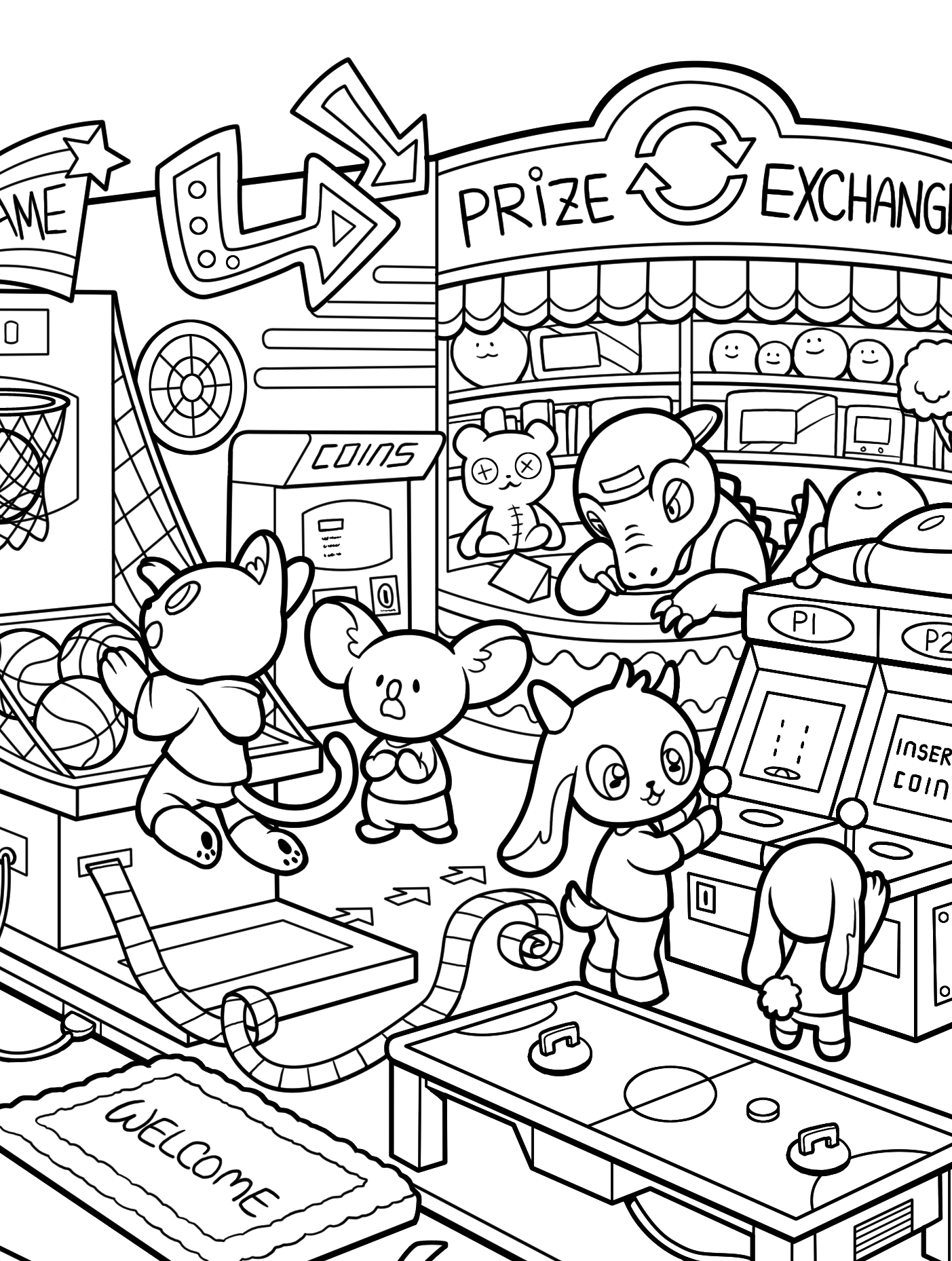 Kawaii Town – Jade Summer para colorir – Desenhos fofos para imprimir grátis