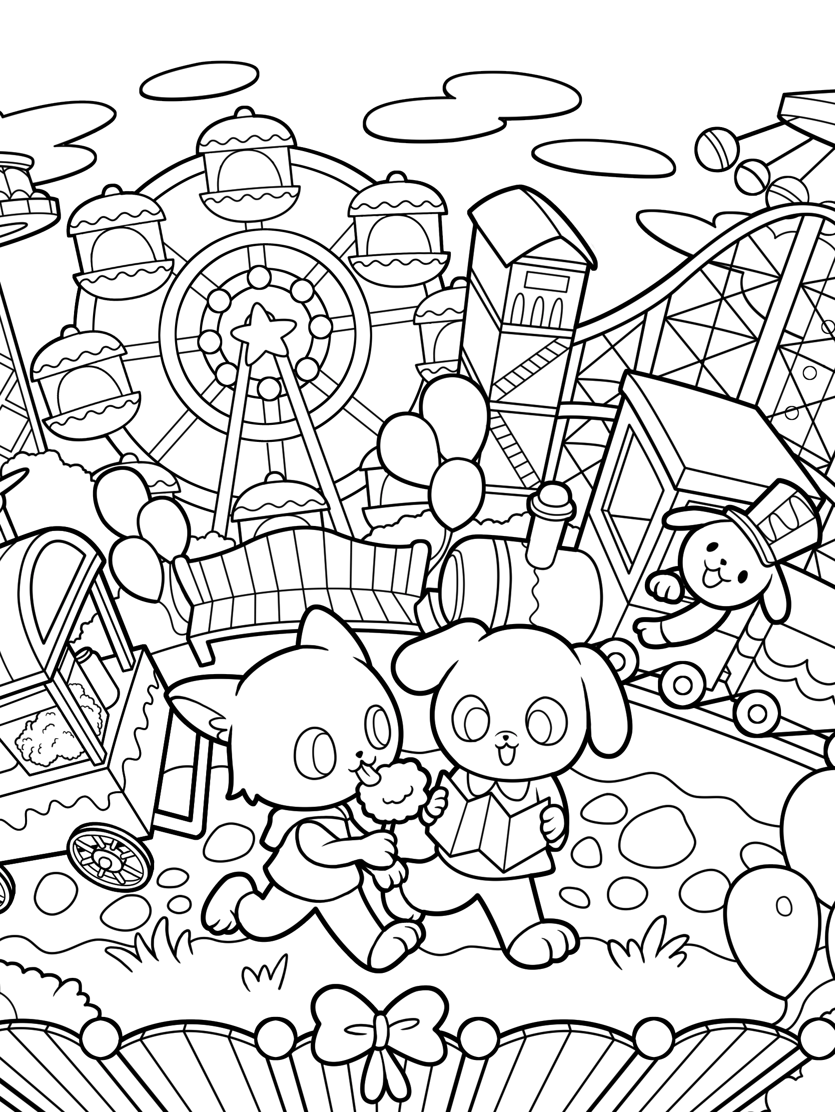 Kawaii Town – Jade Summer para colorir – Desenhos fofos para imprimir grátis