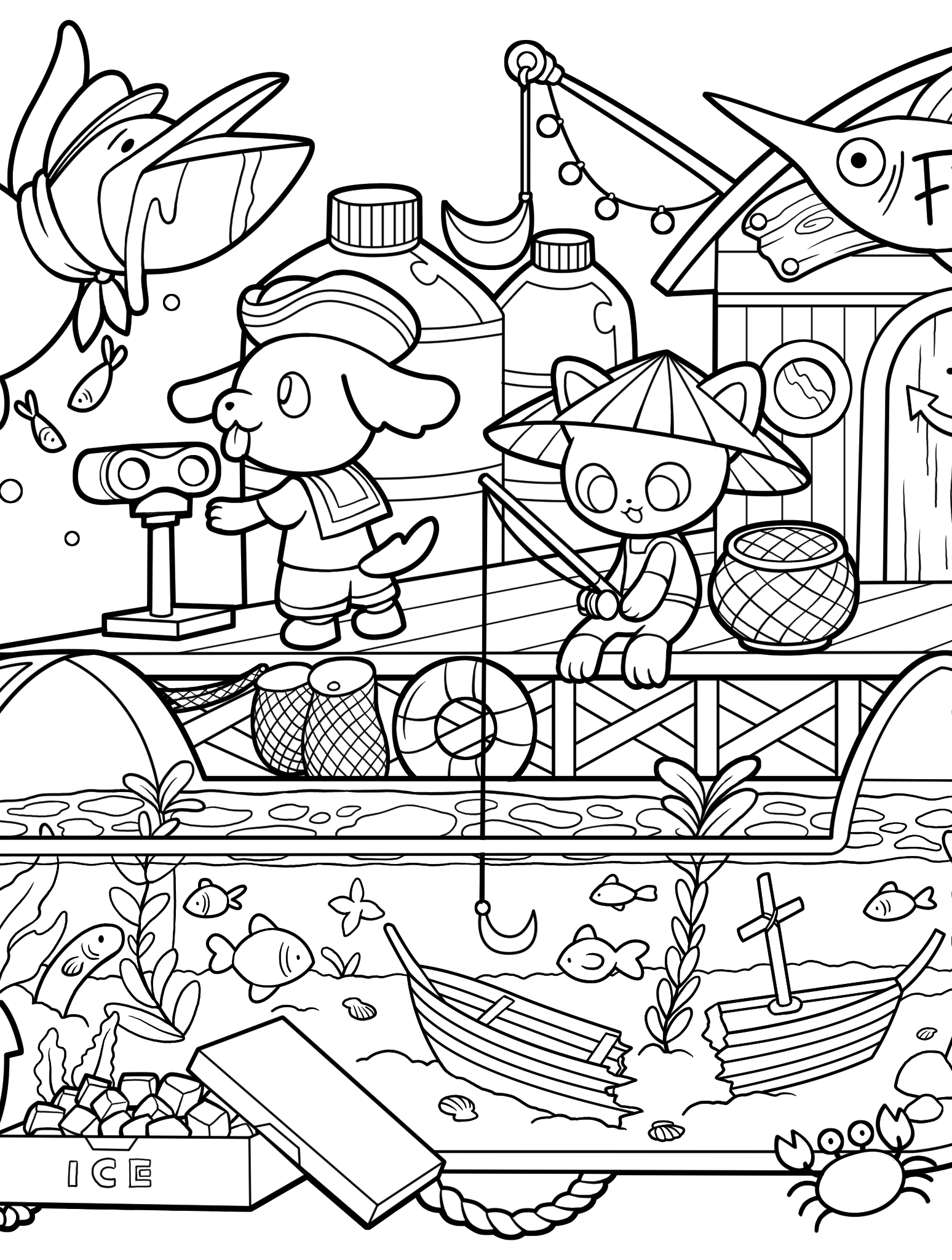 Kawaii Town – Jade Summer para colorir – Desenhos fofos para imprimir grátis