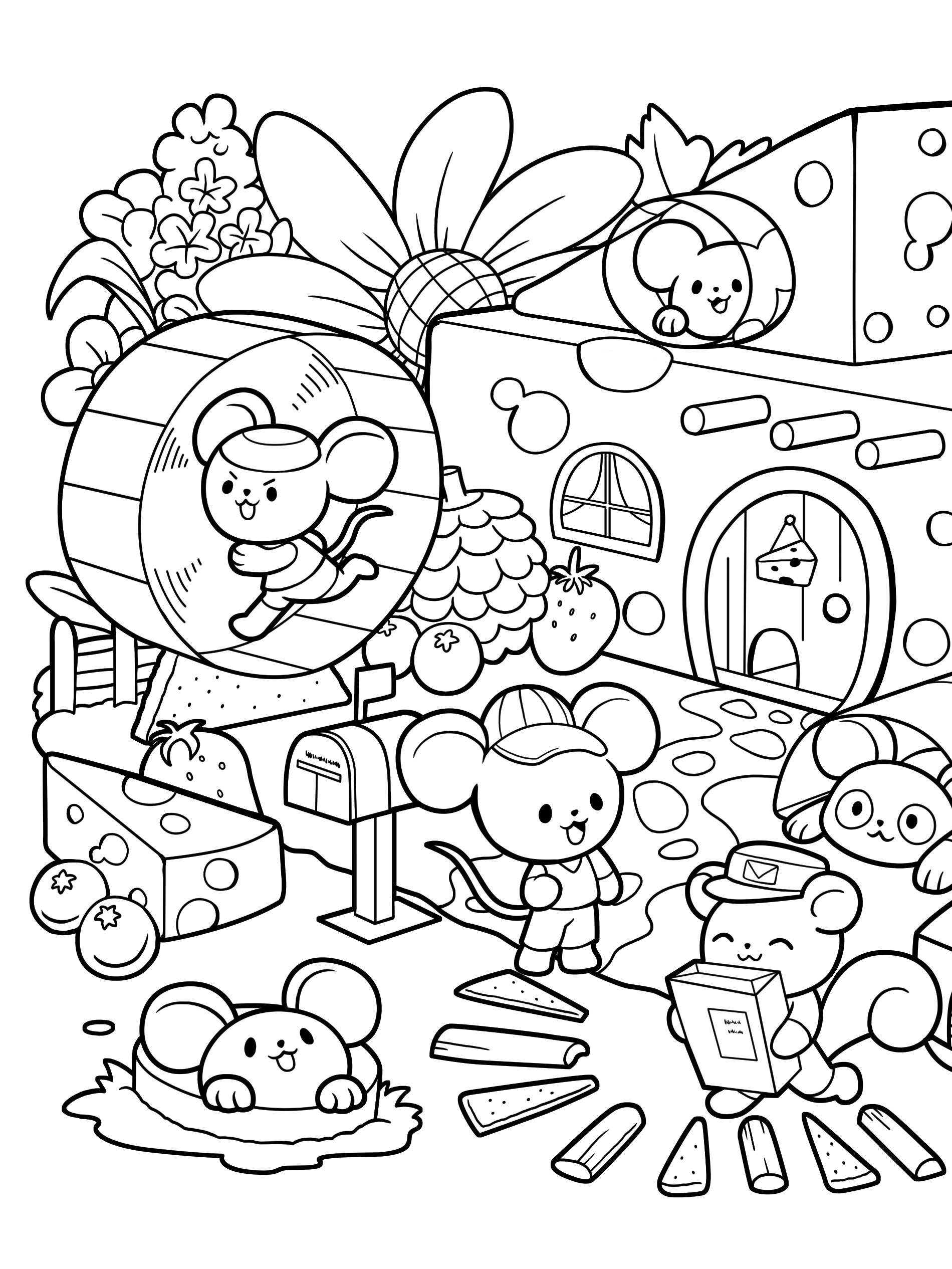 Kawaii Town – Jade Summer para colorir – Desenhos fofos para imprimir grátis