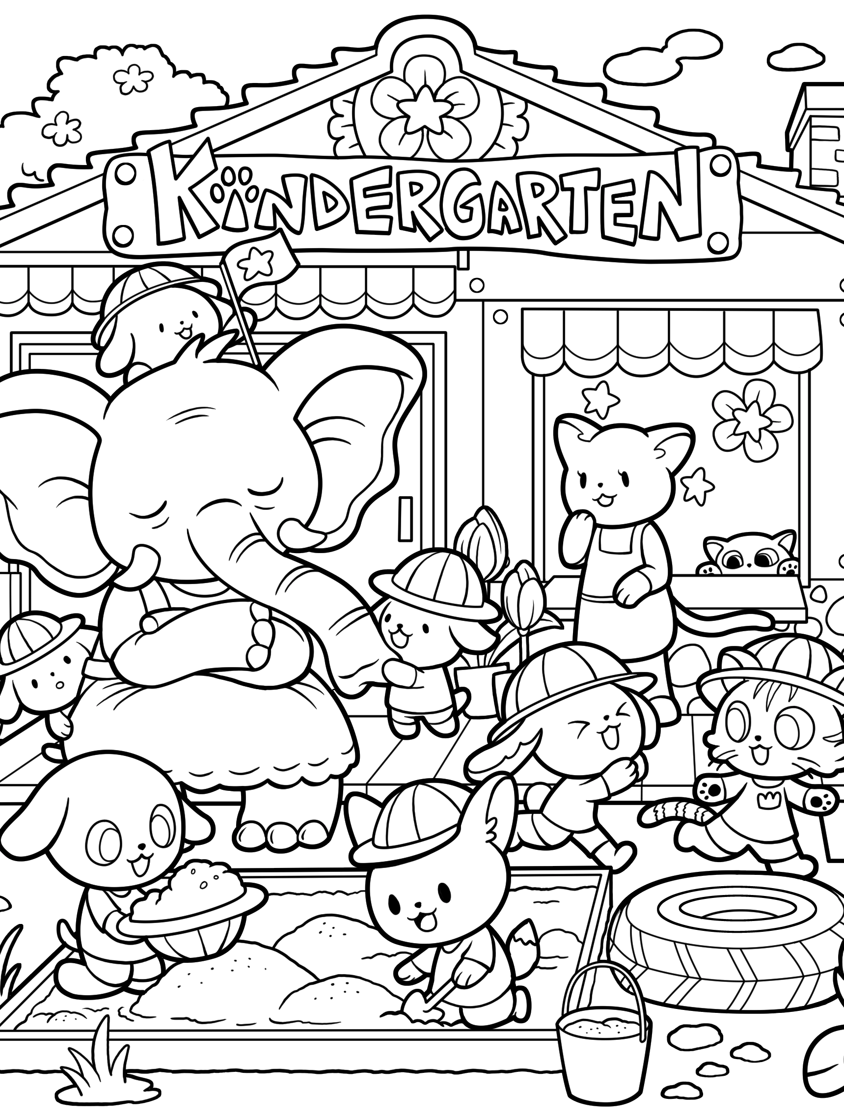 Kawaii Town – Jade Summer para colorir – Desenhos fofos para imprimir grátis