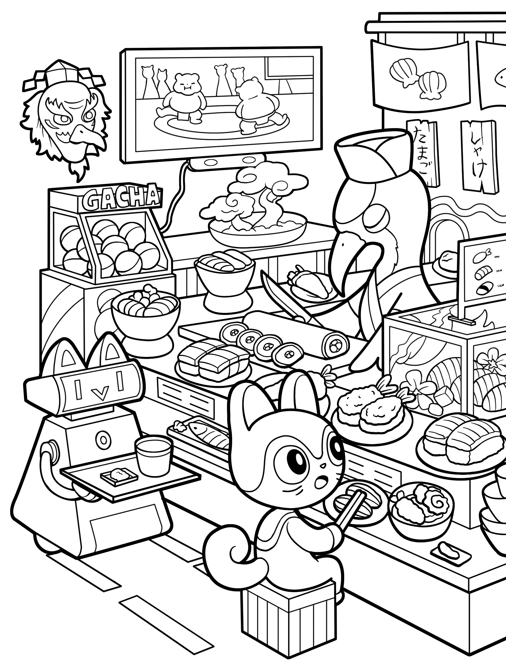 Kawaii Town – Jade Summer para colorir – Desenhos fofos para imprimir grátis