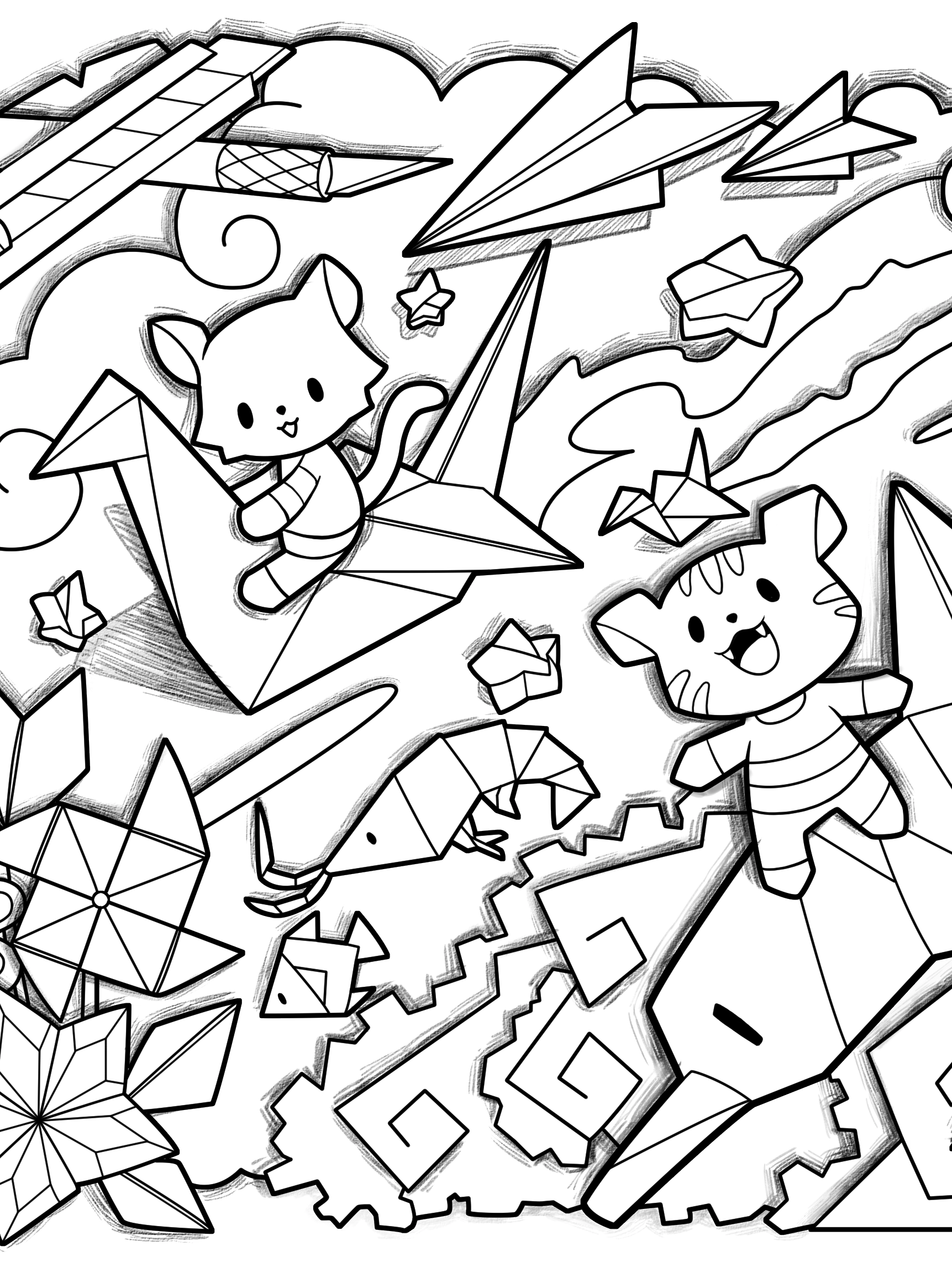 Kawaii Town – Jade Summer para colorir – Desenhos fofos para imprimir grátis