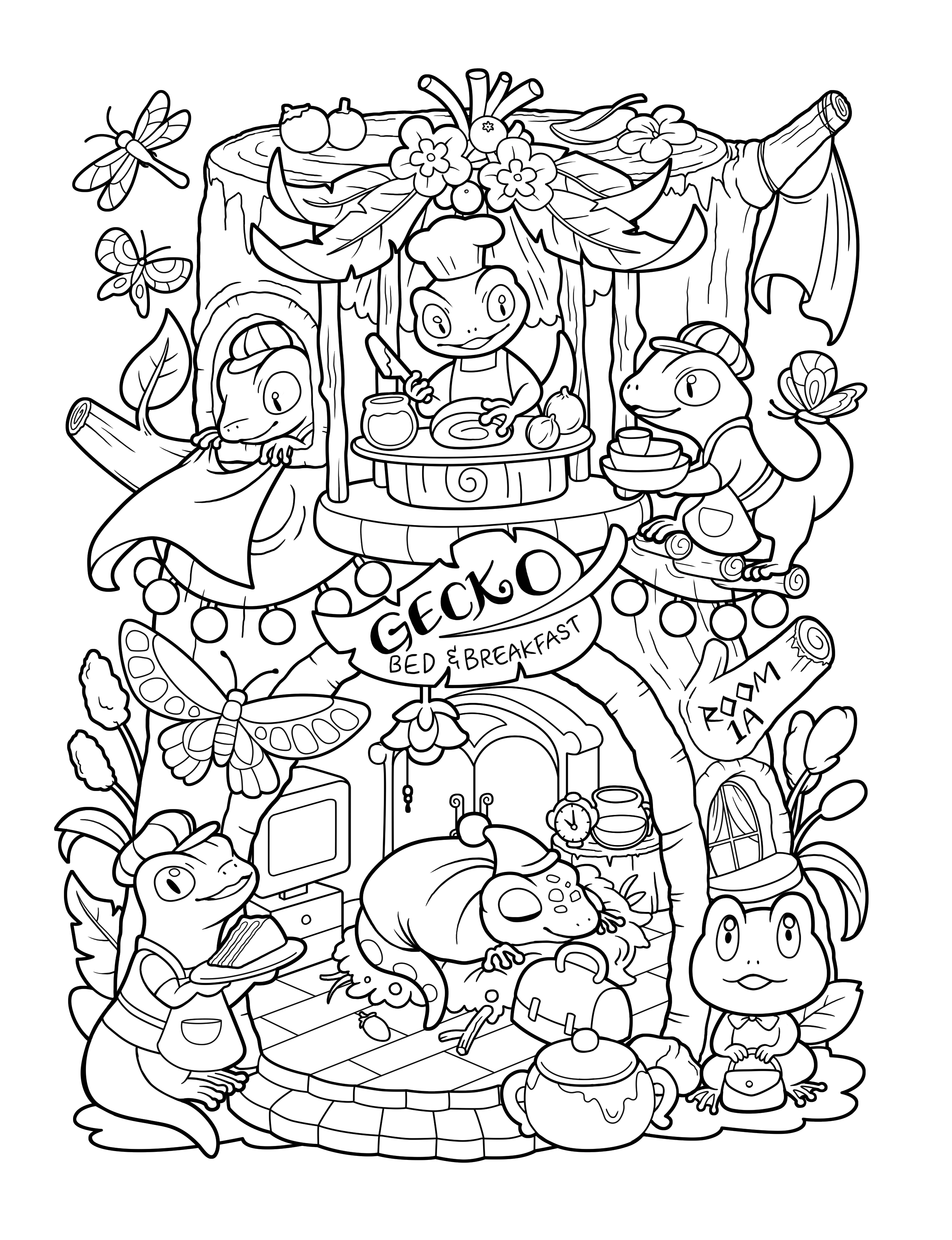 Kawaii Town – Jade Summer para colorir – Desenhos fofos para imprimir grátis