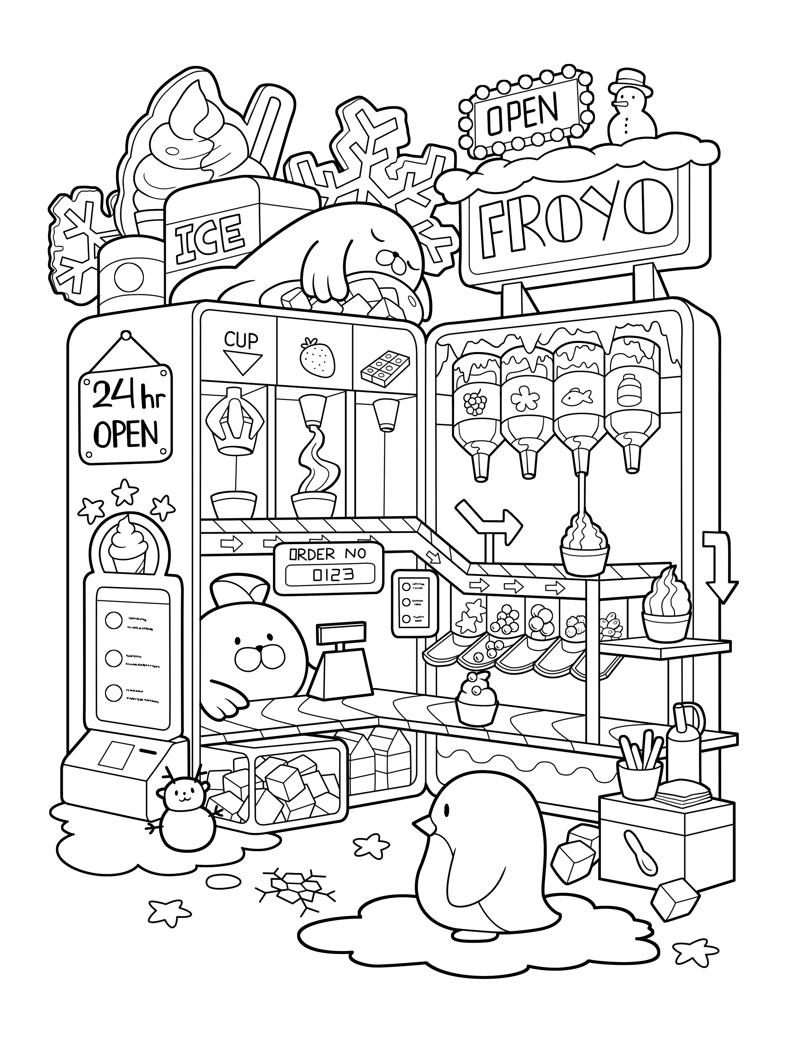 Kawaii Town – Jade Summer para colorir – Desenhos fofos para imprimir grátis