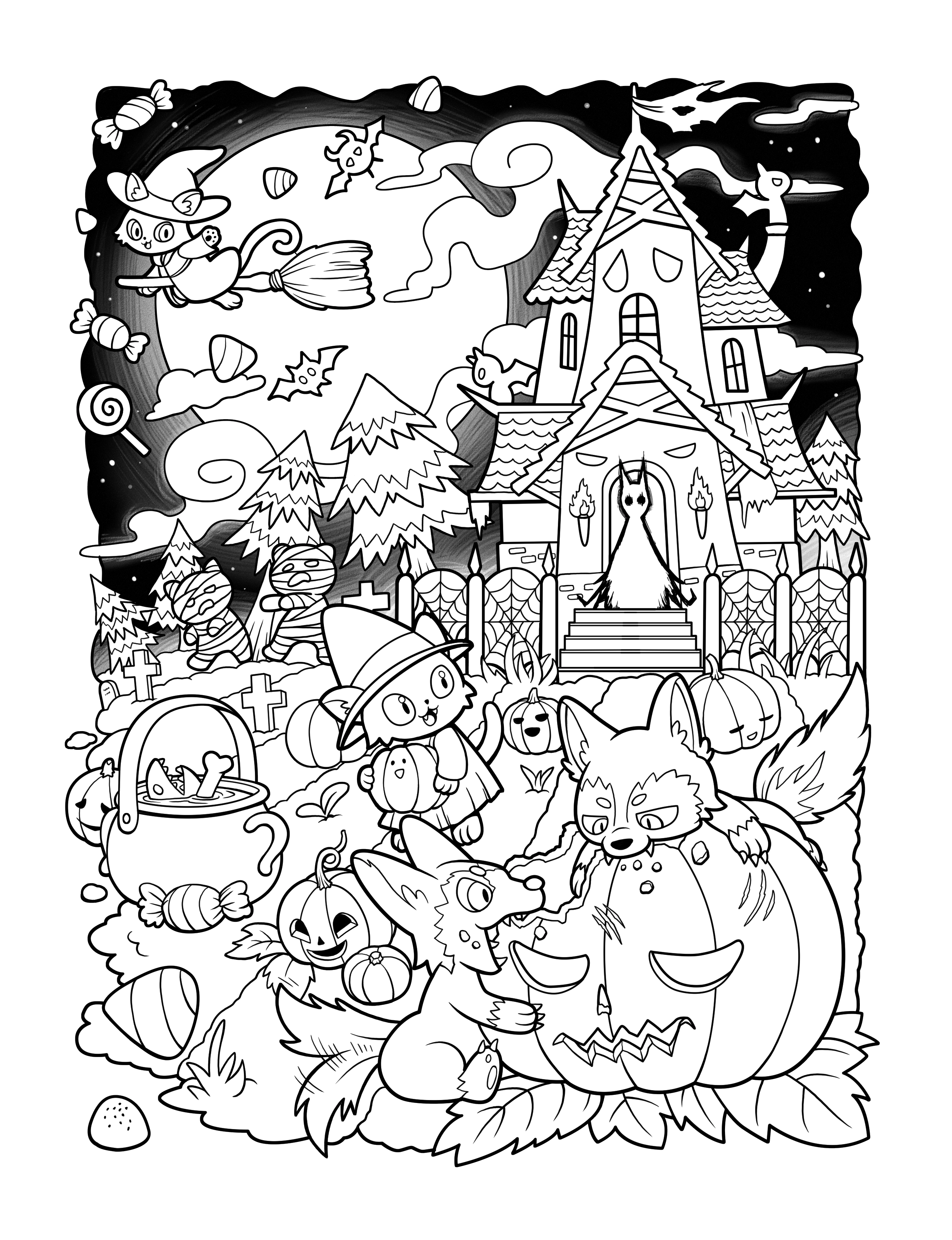 Kawaii Town – Jade Summer para colorir – Desenhos fofos para imprimir grátis