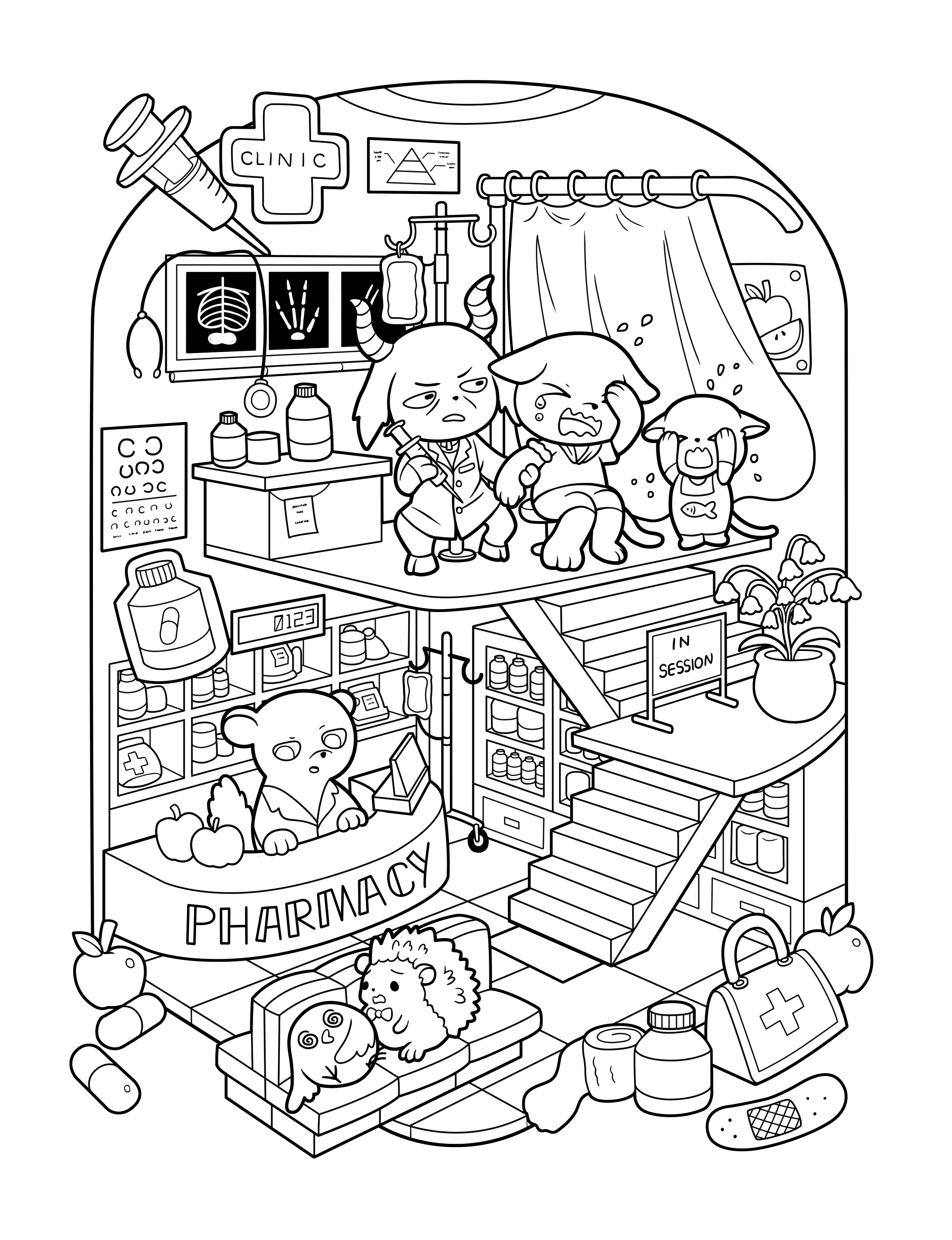 Kawaii Town – Jade Summer para colorir – Desenhos fofos para imprimir grátis