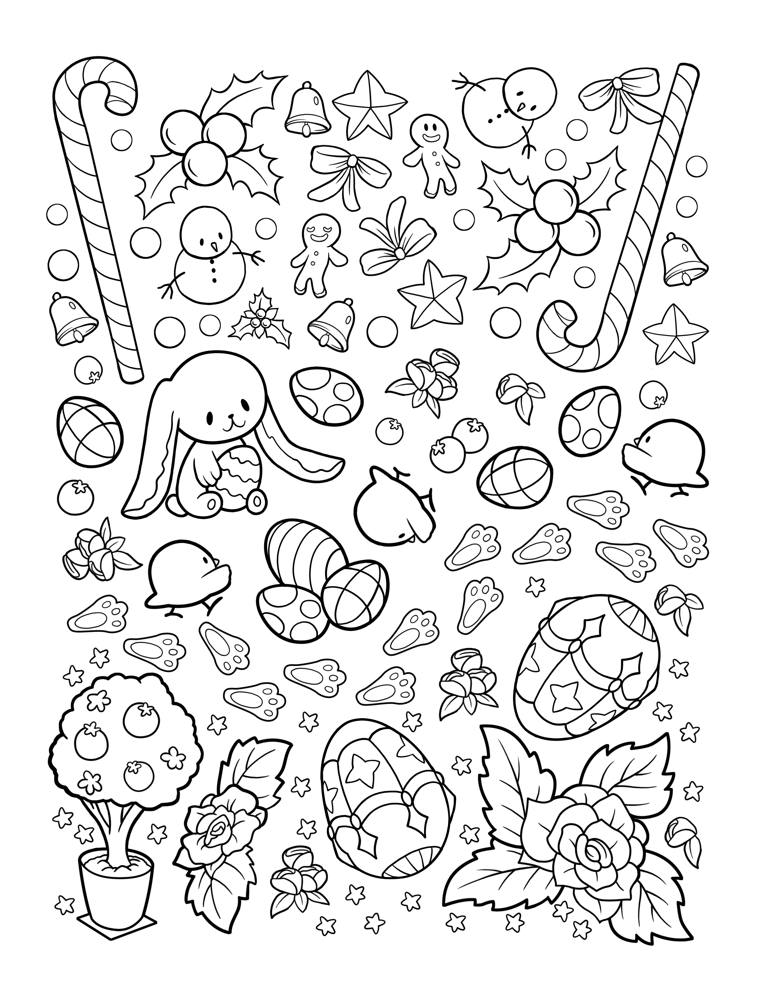 Kawaii Town – Jade Summer para colorir – Desenhos fofos para imprimir grátis