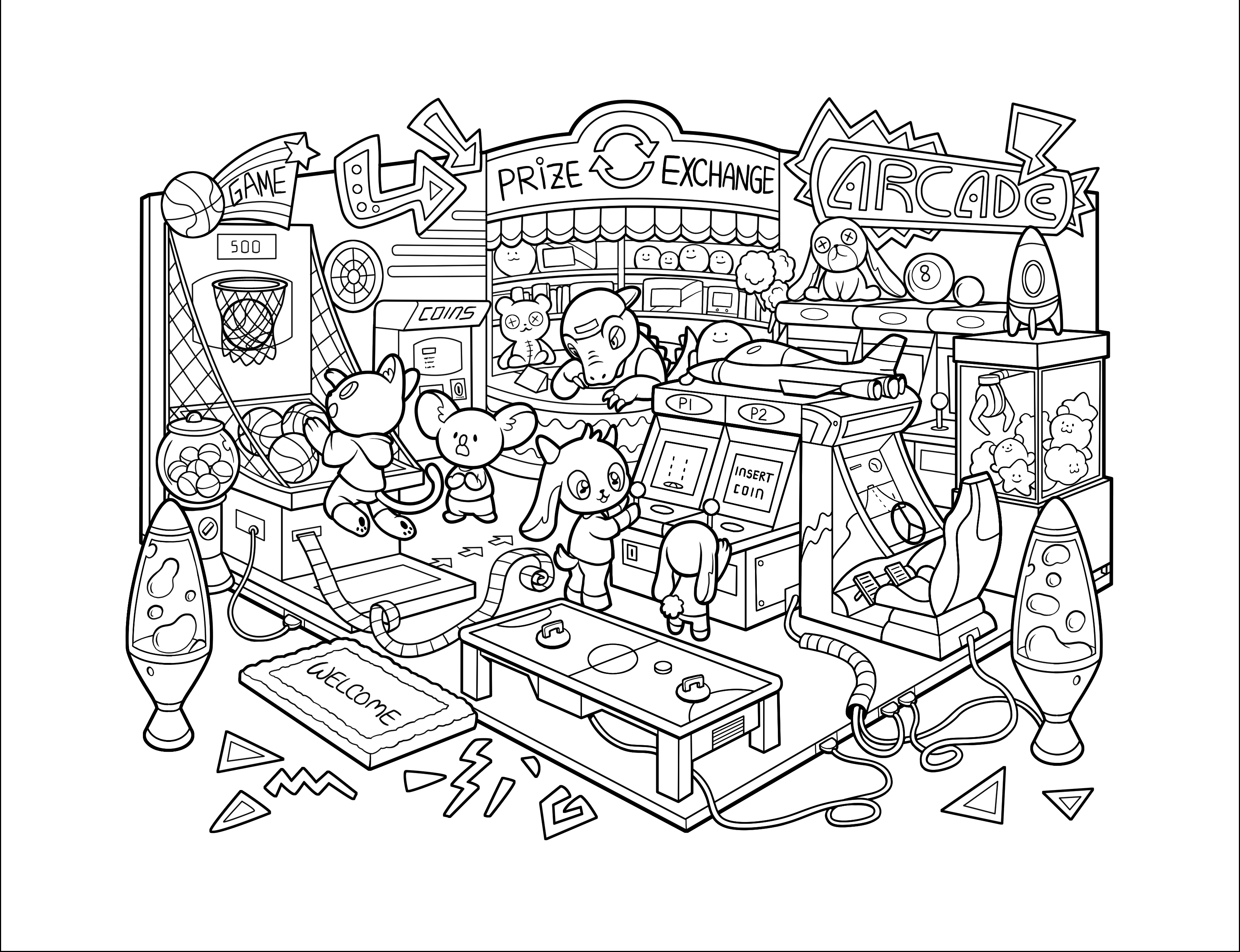 Kawaii Town – Jade Summer para colorir – Desenhos fofos para imprimir grátis