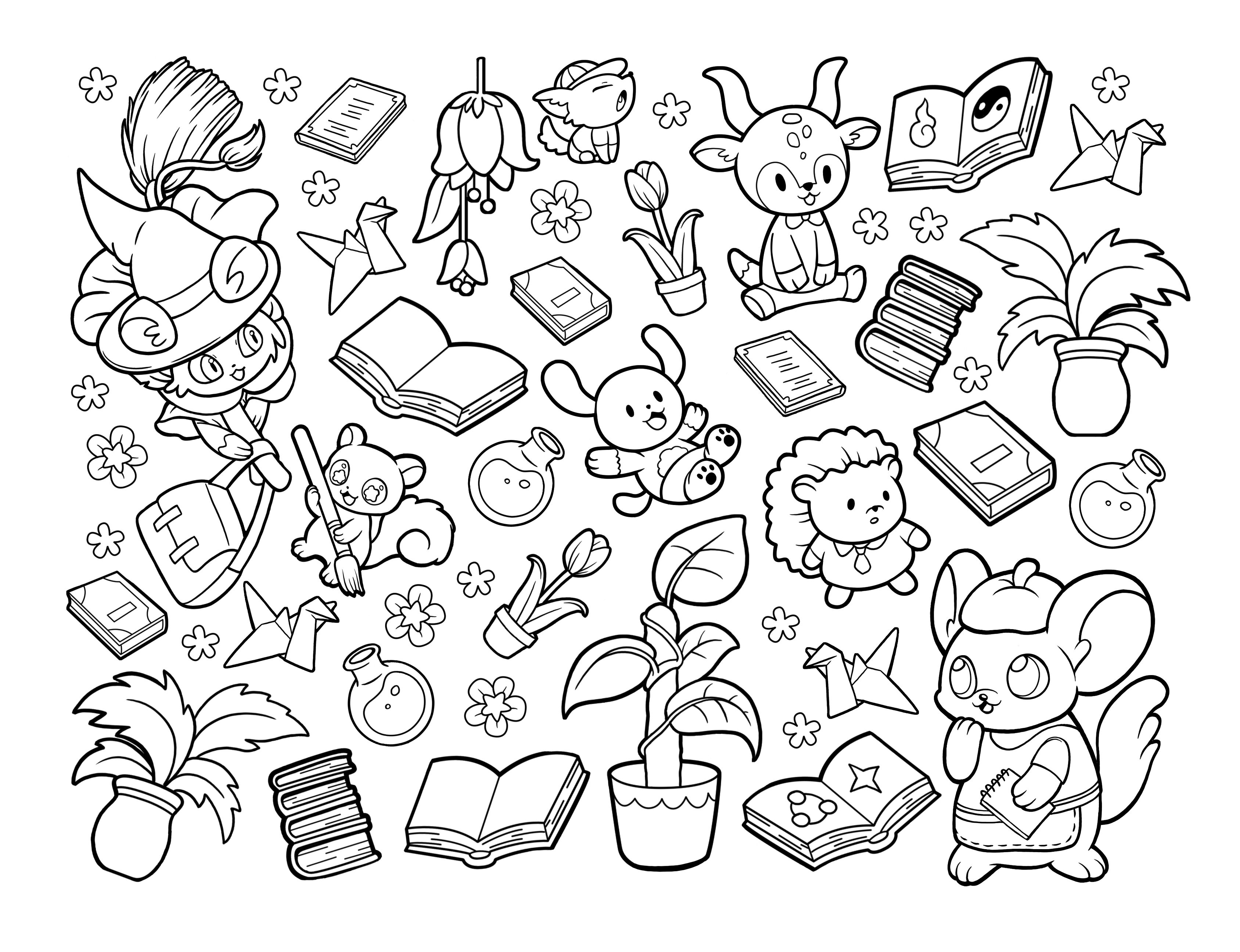 Kawaii Town – Jade Summer para colorir – Desenhos fofos para imprimir grátis