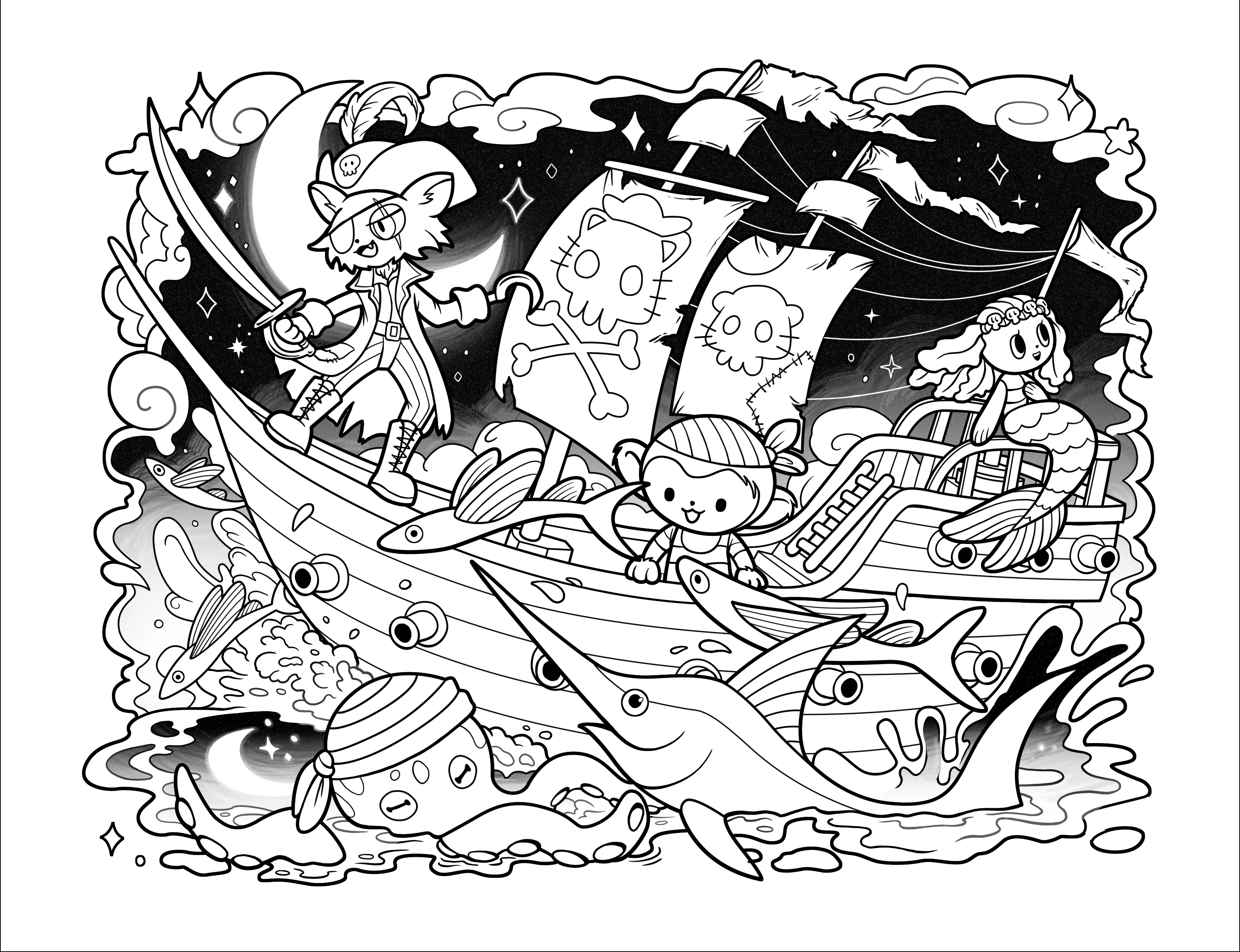 Kawaii Town – Jade Summer para colorir – Desenhos fofos para imprimir grátis