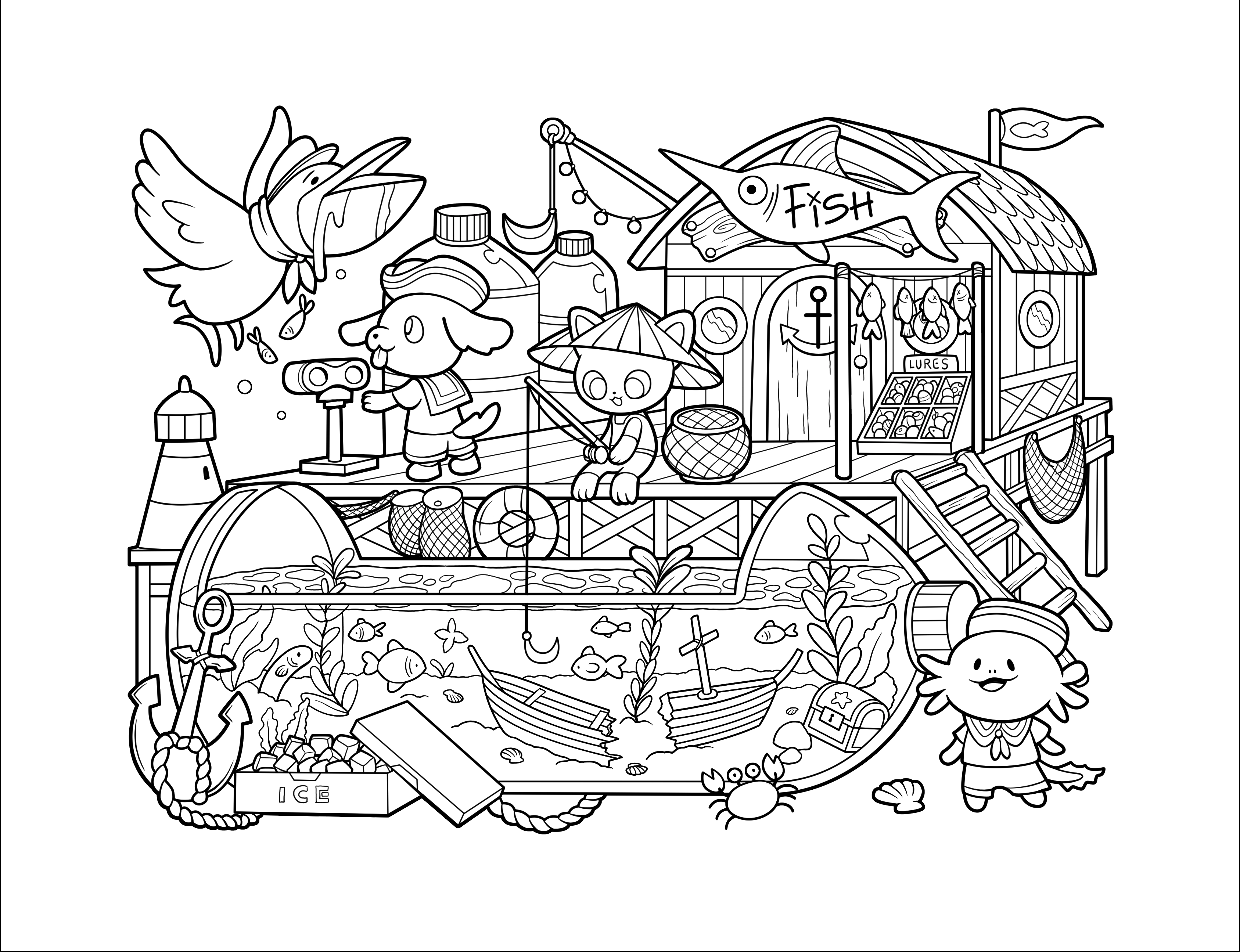 Kawaii Town – Jade Summer para colorir – Desenhos fofos para imprimir grátis