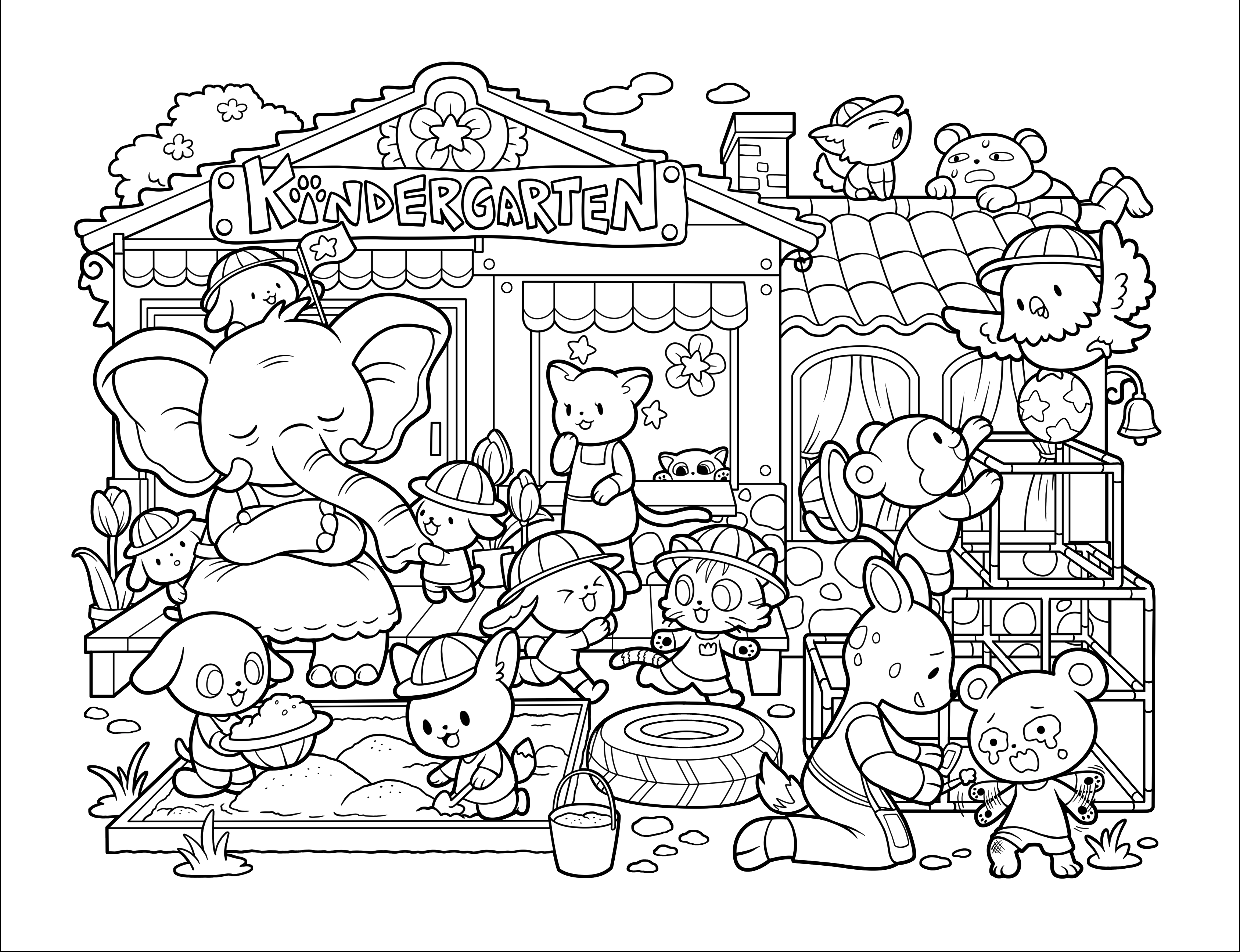 Kawaii Town – Jade Summer para colorir – Desenhos fofos para imprimir grátis