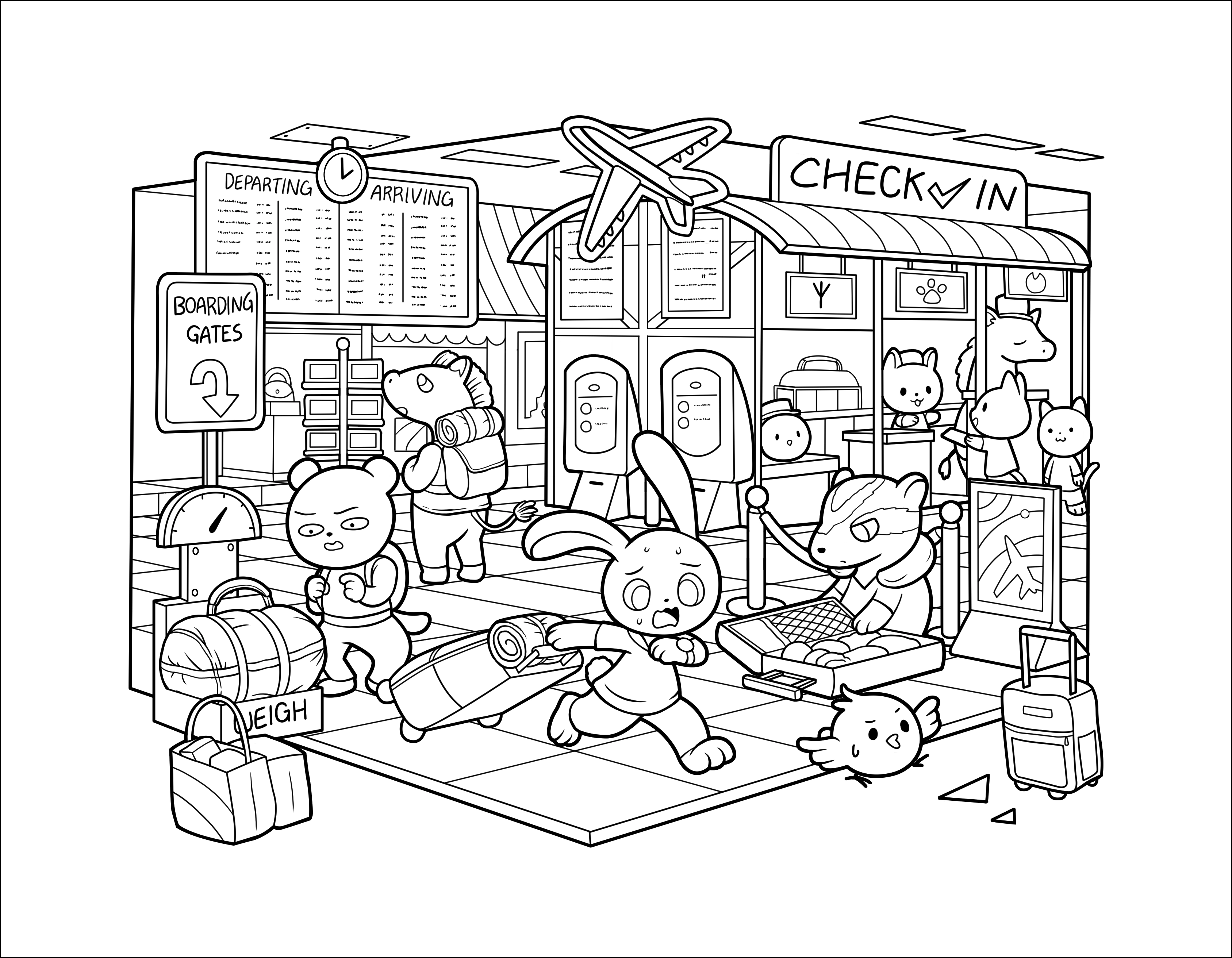 Kawaii Town – Jade Summer para colorir – Desenhos fofos para imprimir grátis