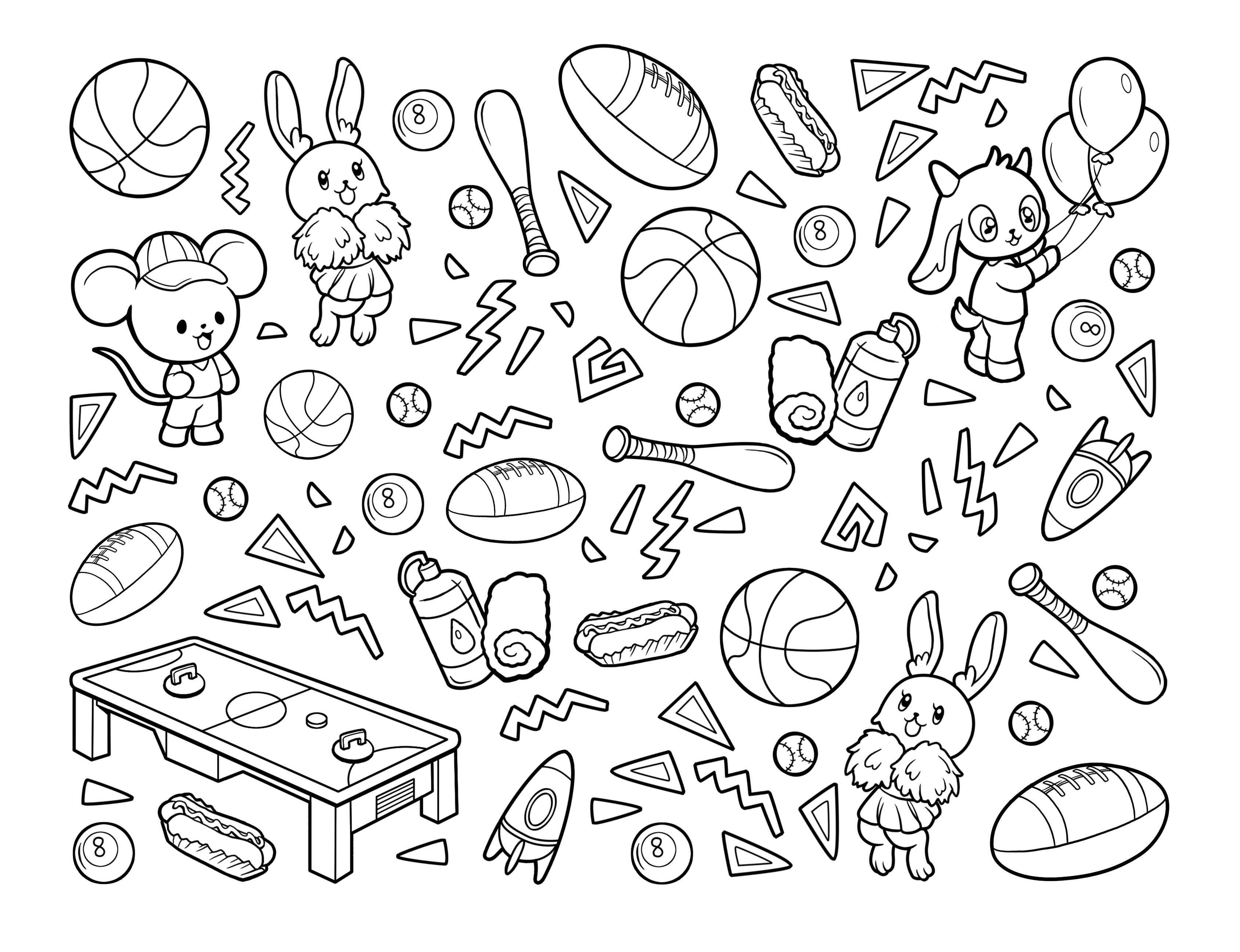 Kawaii Town – Jade Summer para colorir – Desenhos fofos para imprimir grátis