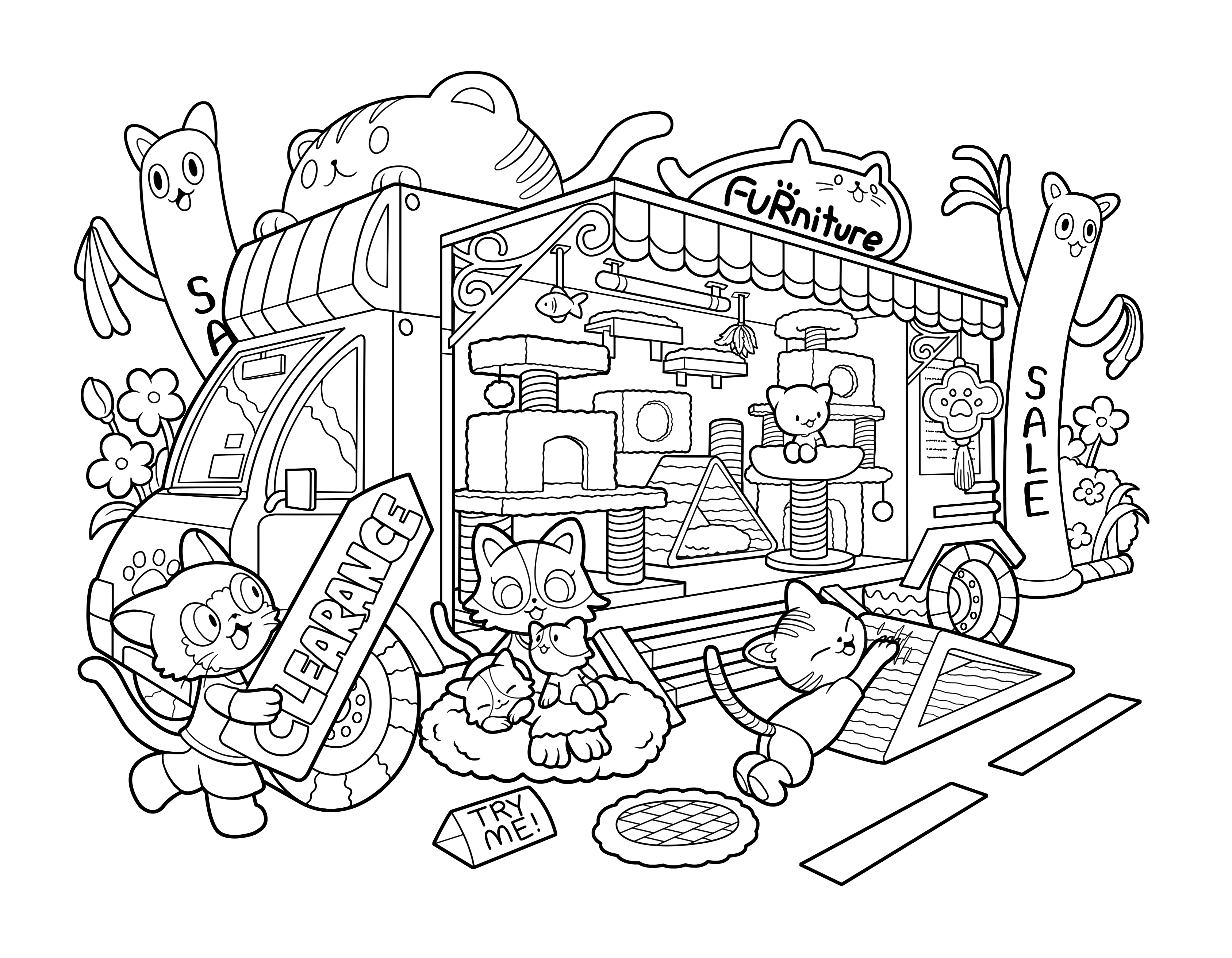 Kawaii Town – Jade Summer para colorir – Desenhos fofos para imprimir grátis