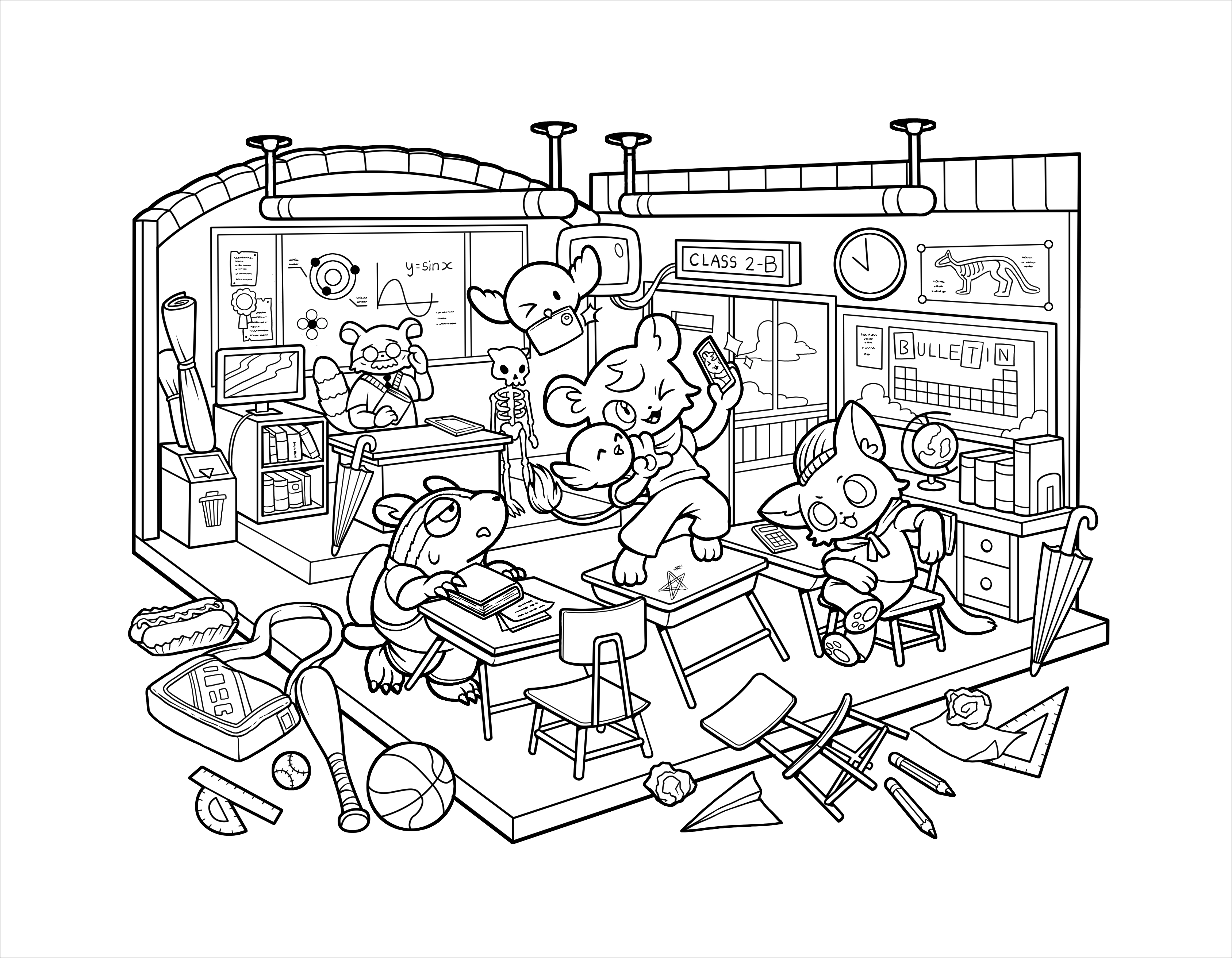 Kawaii Town – Jade Summer para colorir – Desenhos fofos para imprimir grátis