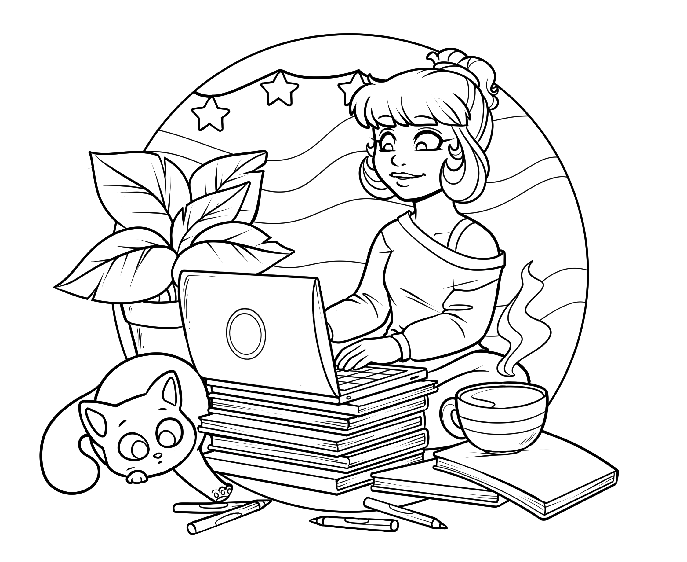 Kawaii Town – Jade Summer para colorir – Desenhos fofos para imprimir grátis