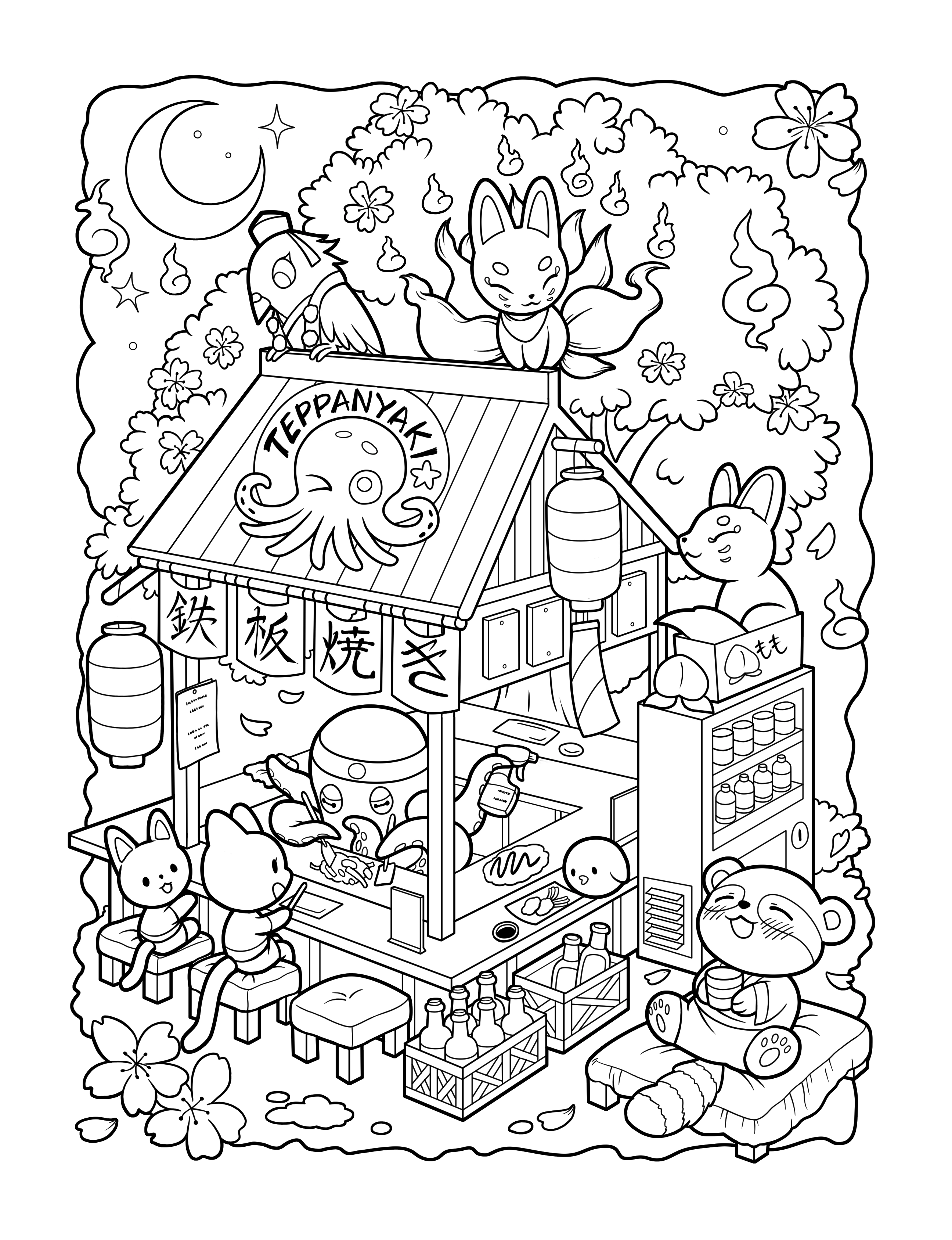 Kawaii Town – Jade Summer para colorir – Desenhos fofos para imprimir grátis