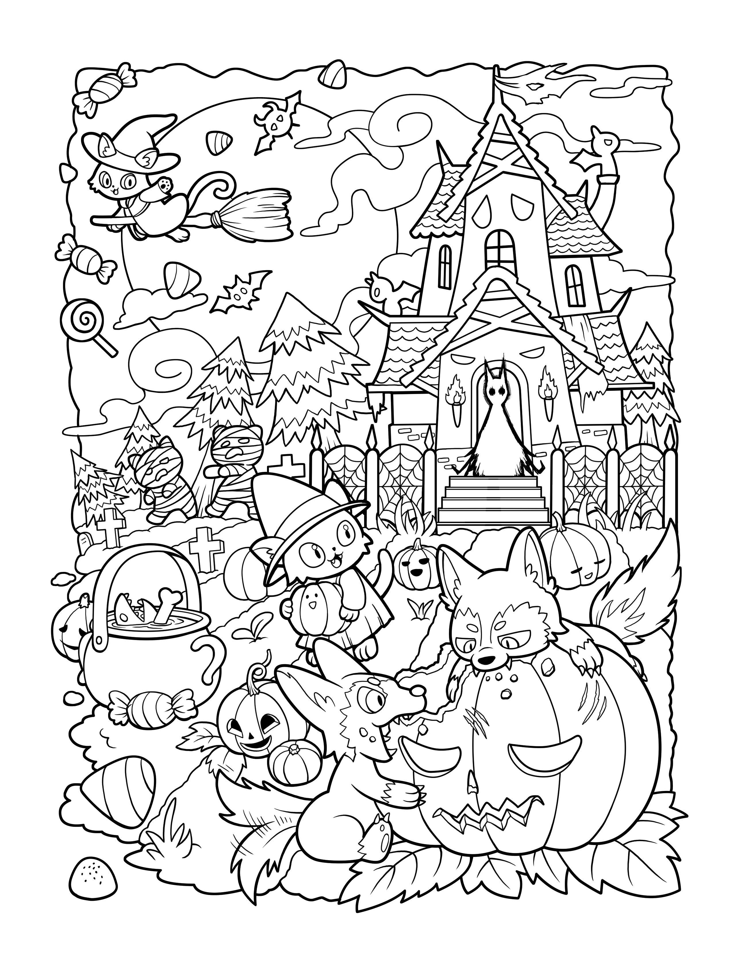 Kawaii Town – Jade Summer para colorir – Desenhos fofos para imprimir grátis