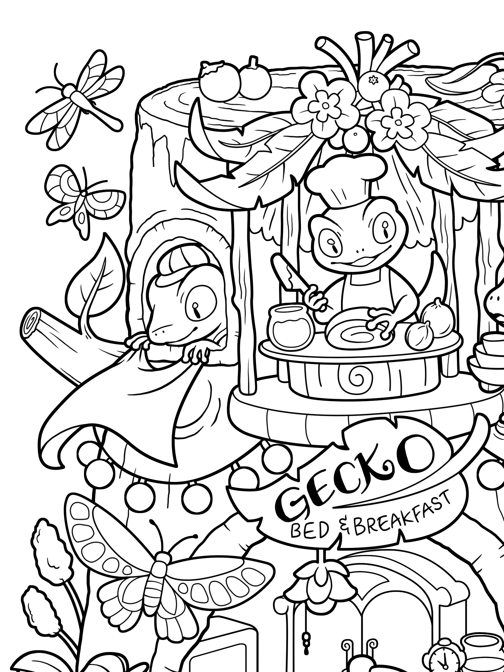 Kawaii Town – Jade Summer para colorir – Desenhos fofos para imprimir grátis