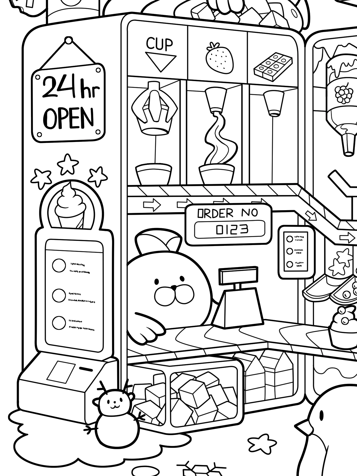 Kawaii Town – Jade Summer para colorir – Desenhos fofos para imprimir grátis