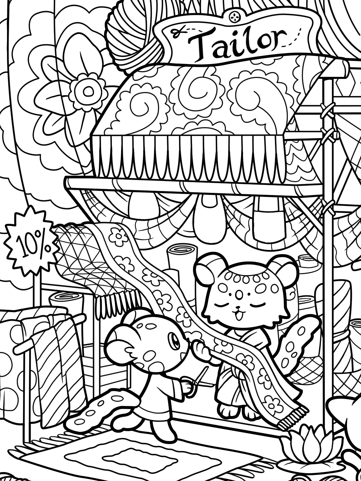 Kawaii Town – Jade Summer para colorir – Desenhos fofos para imprimir grátis