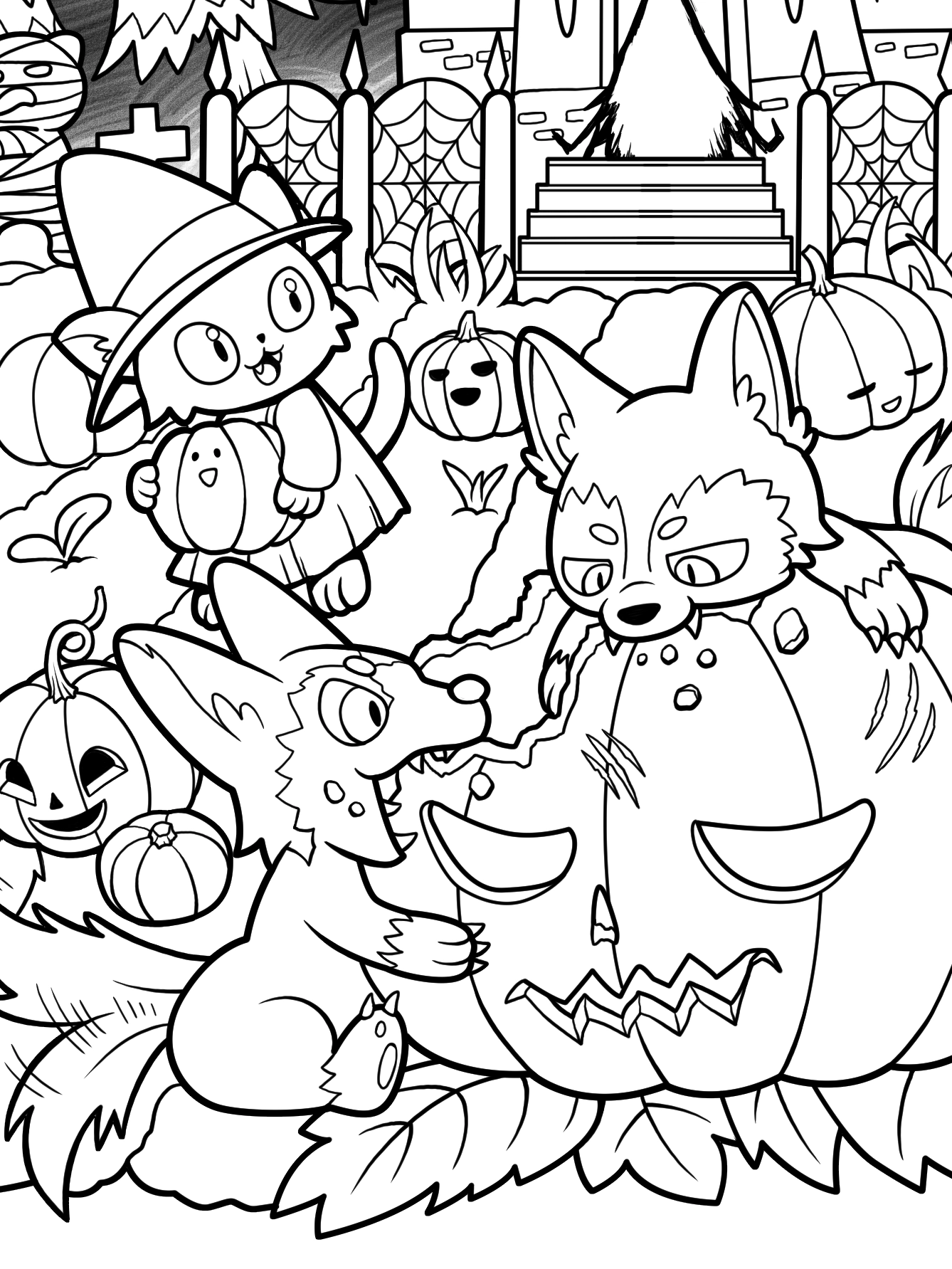 Kawaii Town – Jade Summer para colorir – Desenhos fofos para imprimir grátis