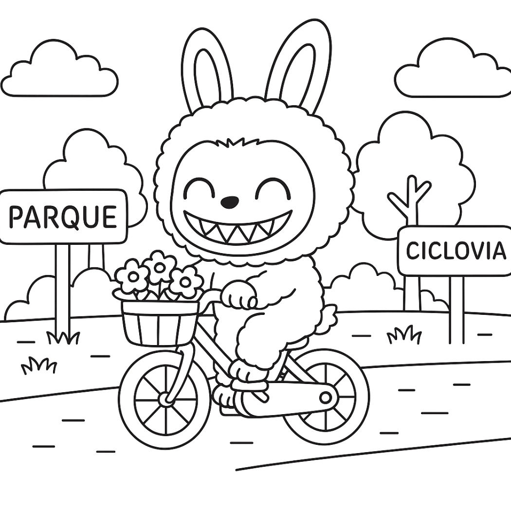 Labubu para colorir – Desenhos fofos para imprimir gratis