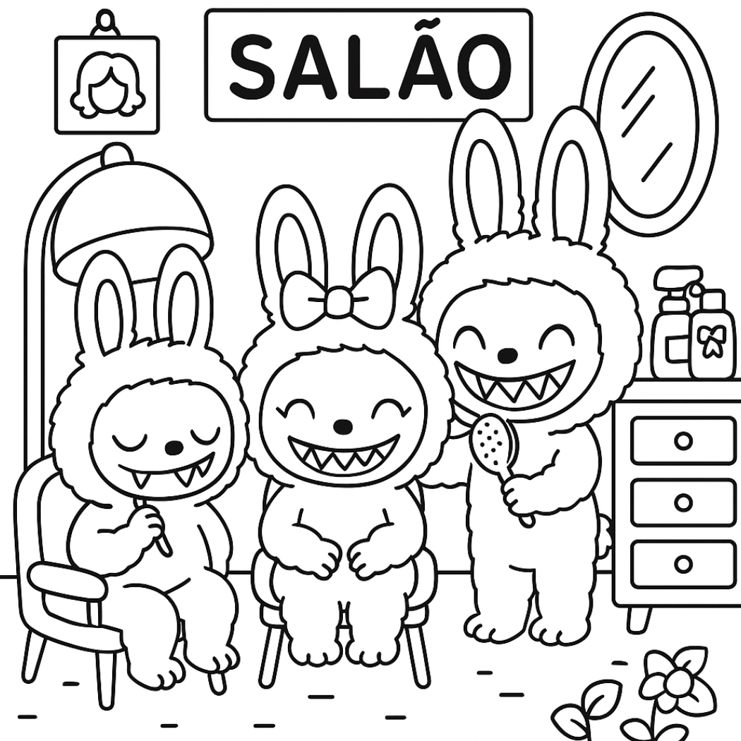 Labubu para colorir – Desenhos fofos para imprimir gratis