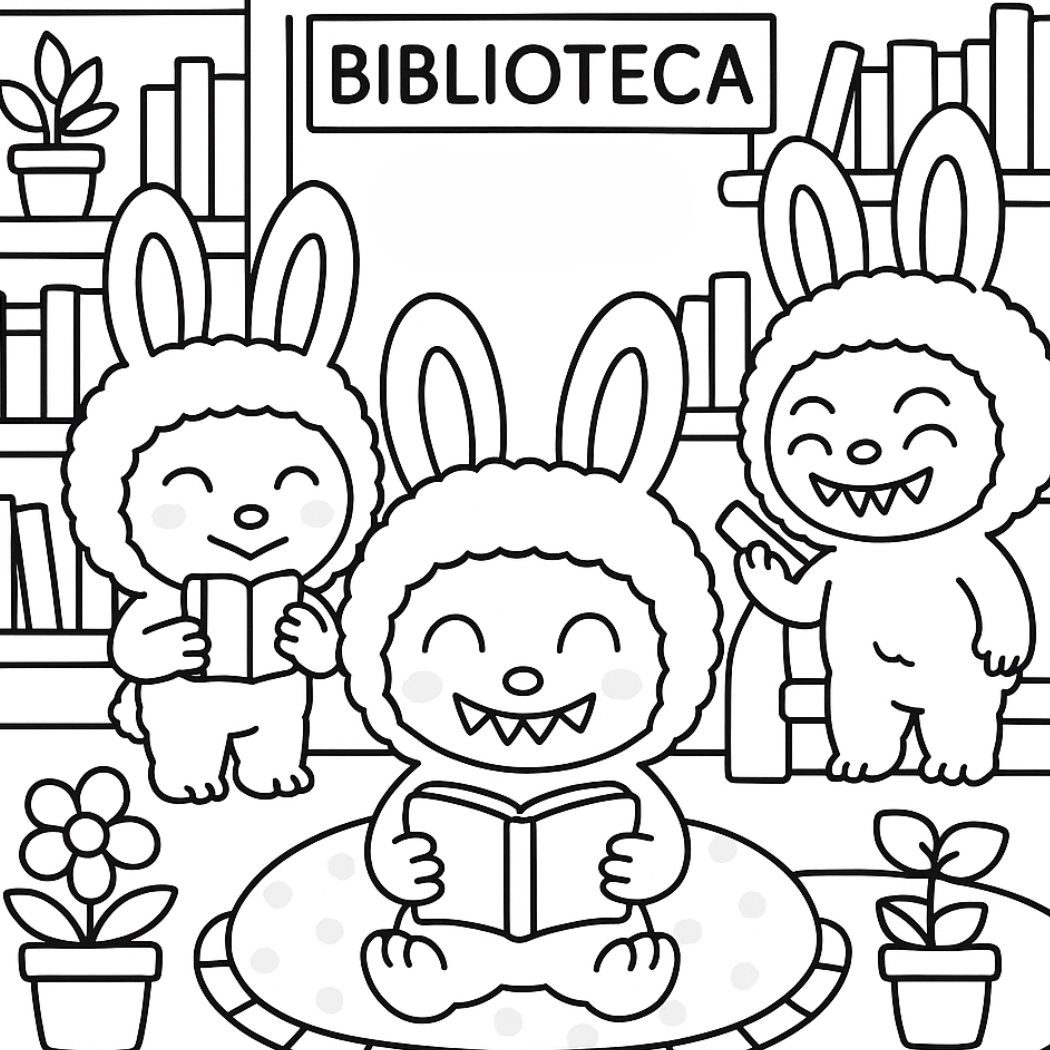 Labubu para colorir – Desenhos fofos para imprimir gratis