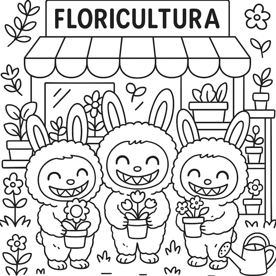 Labubu para colorir – Desenhos fofos para imprimir gratis