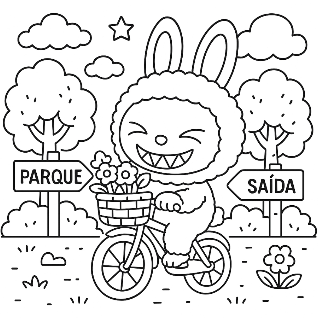 Labubu para colorir – Desenhos fofos para imprimir gratis