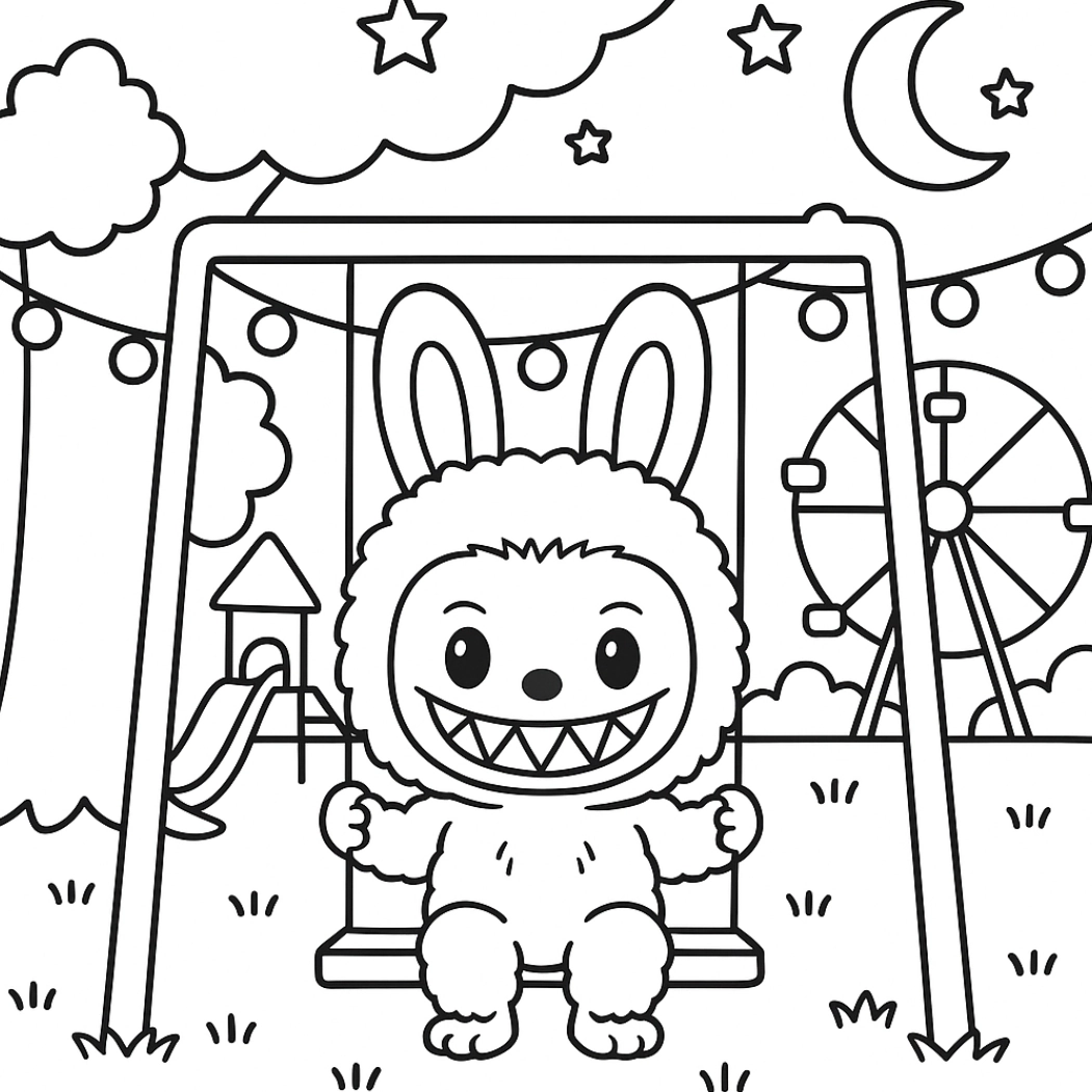 Labubu para colorir – Desenhos fofos para imprimir gratis
