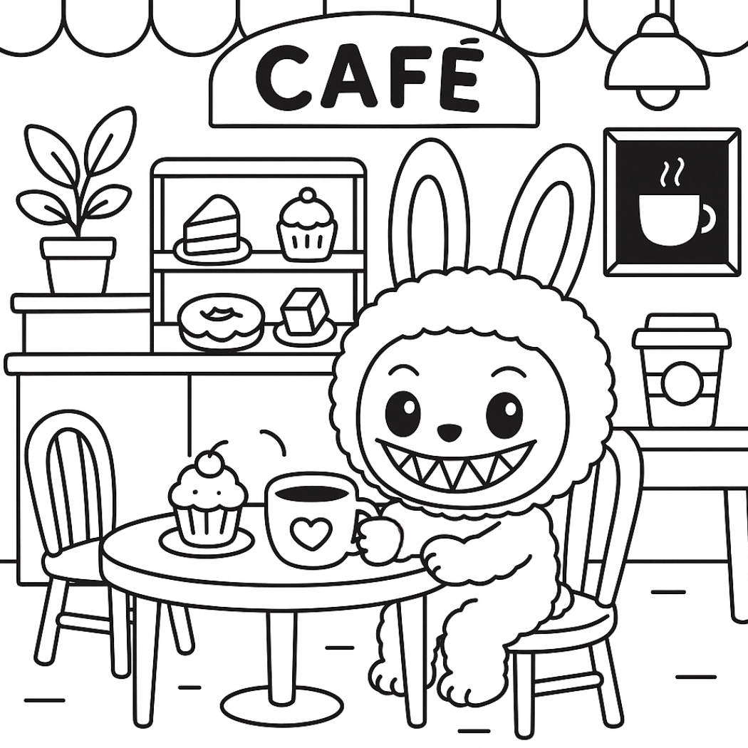 Labubu para colorir – Desenhos fofos para imprimir gratis