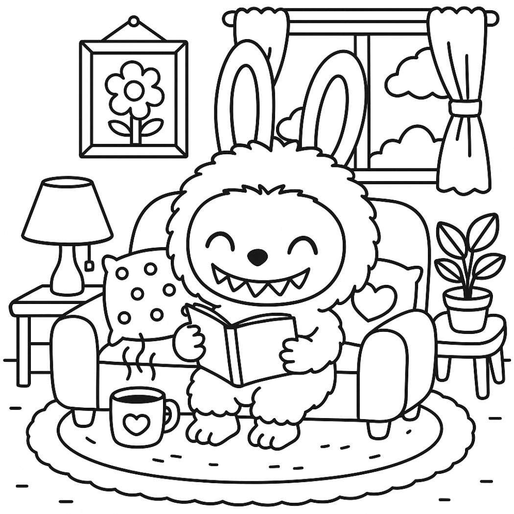 Labubu para colorir – Desenhos fofos para imprimir gratis