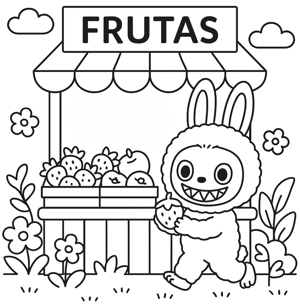 Labubu para colorir – Desenhos fofos para imprimir gratis