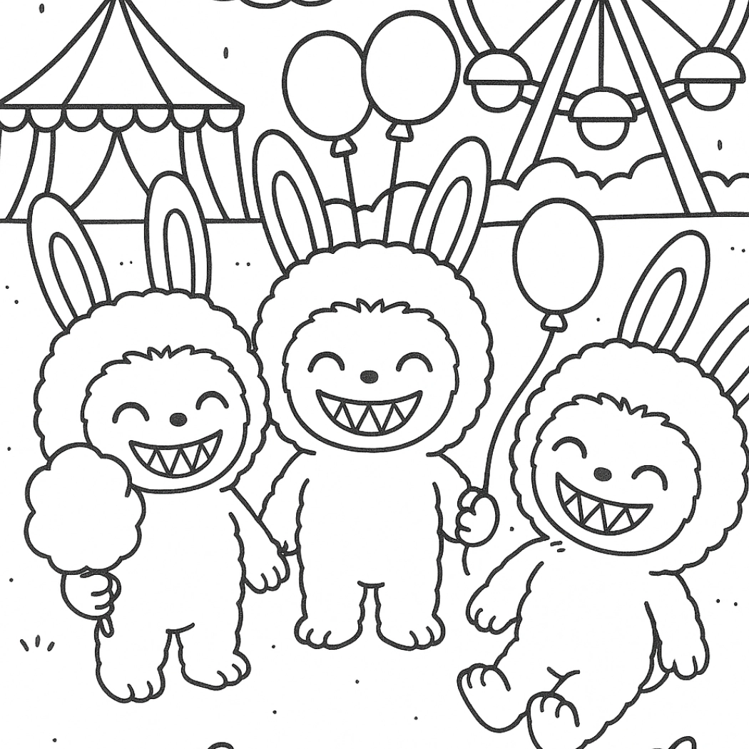 Labubu para colorir – Desenhos fofos para imprimir gratis