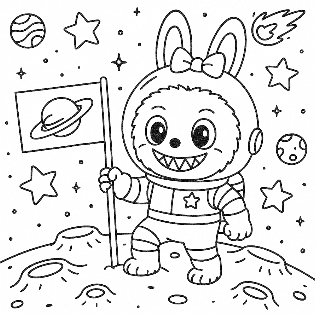 Labubu para colorir – Desenhos fofos para imprimir gratis