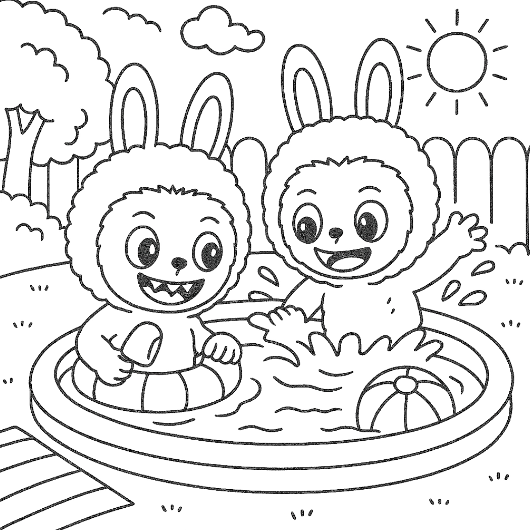 Labubu para colorir – Desenhos fofos para imprimir gratis