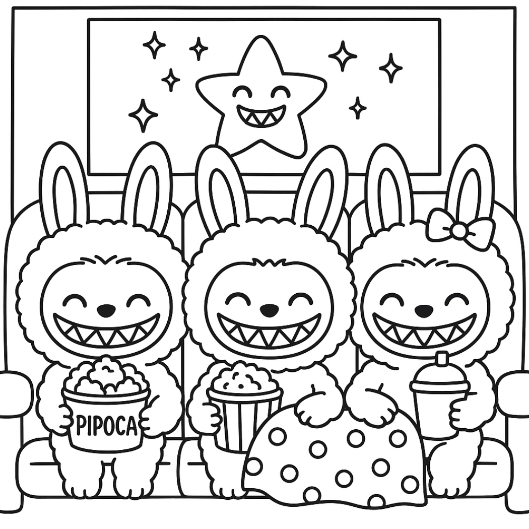 Labubu para colorir – Desenhos fofos para imprimir gratis