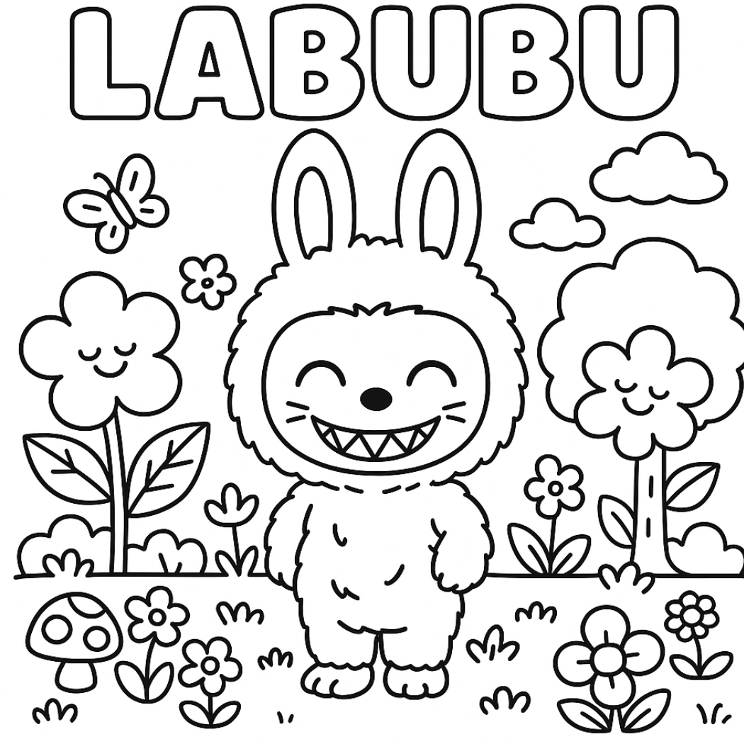 Labubu para colorir – Desenhos fofos para imprimir gratis