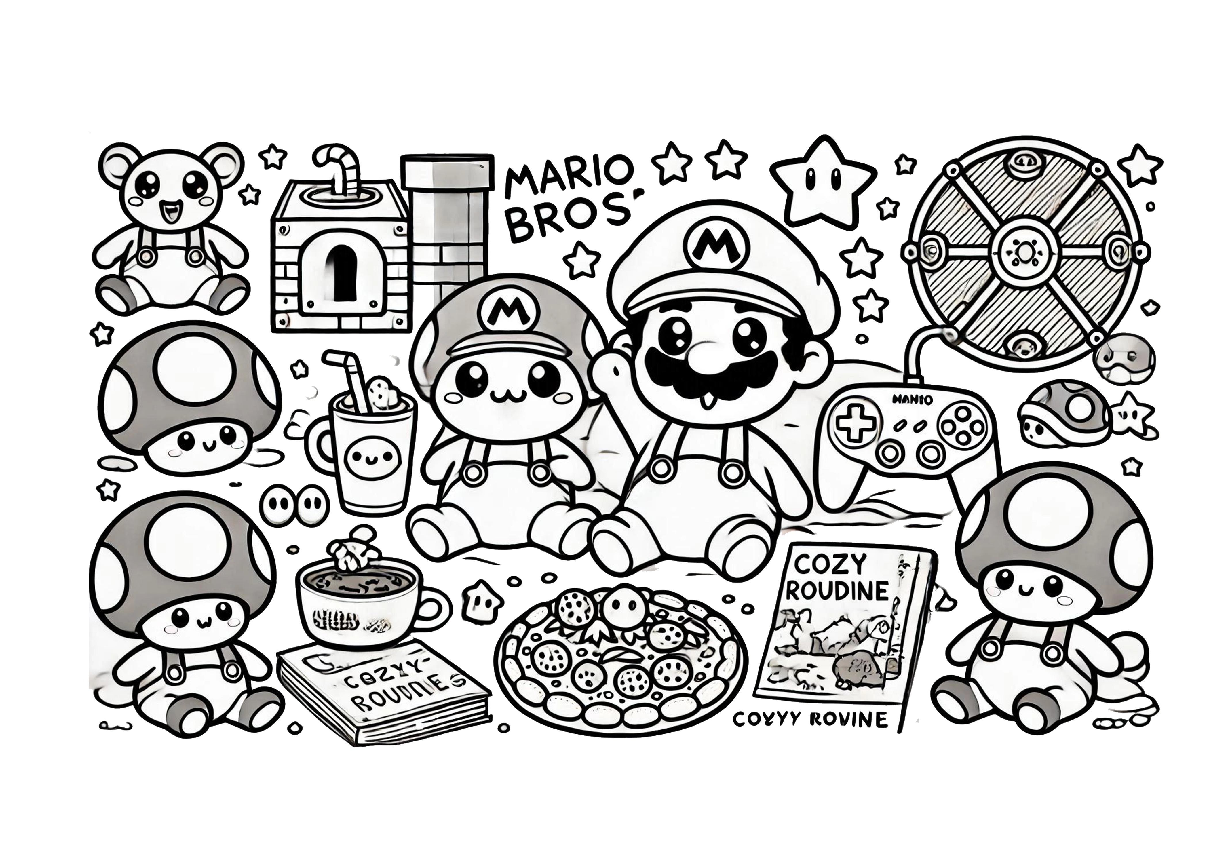 Mario Bros para colorir – Desenhos do Super Mario para imprimir grátis