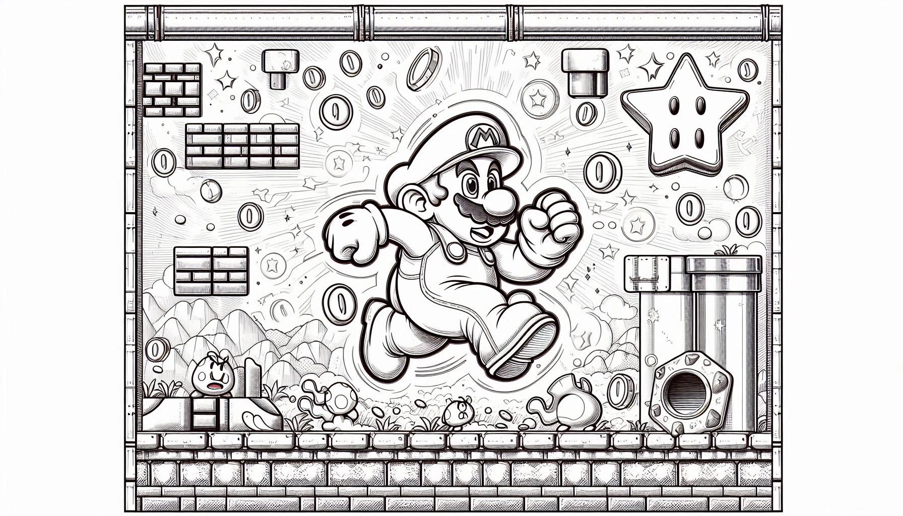 Mario Bros para colorir – Desenhos do Super Mario para imprimir grátis