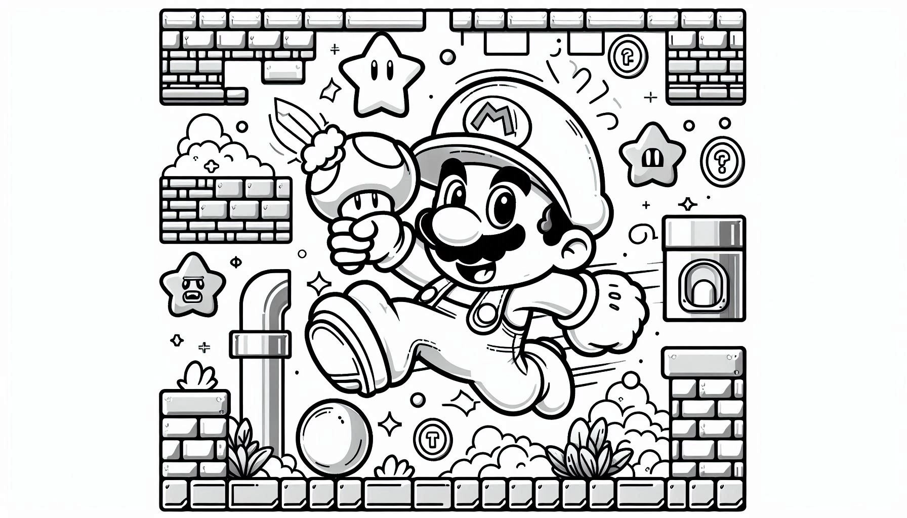 Mario Bros para colorir – Desenhos do Super Mario para imprimir grátis