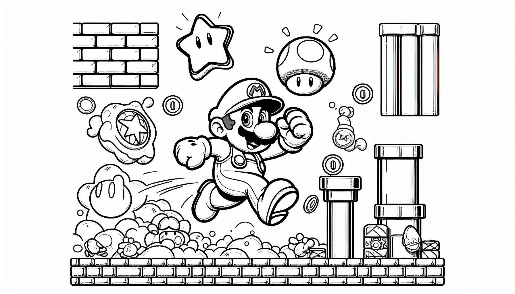 Mario Bros para colorir – Desenhos do Super Mario para imprimir grátis