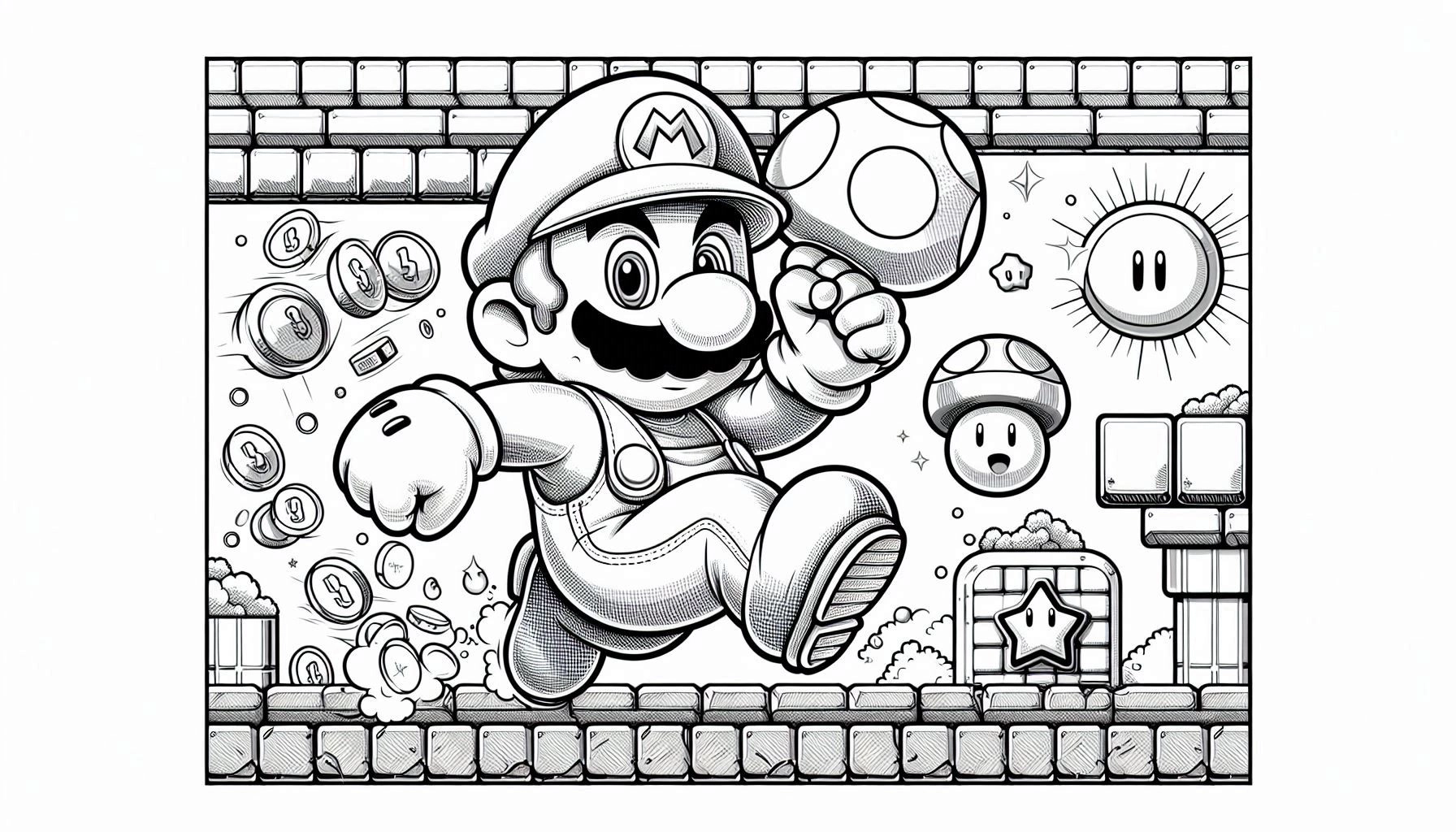 Mario Bros para colorir – Desenhos do Super Mario para imprimir grátis