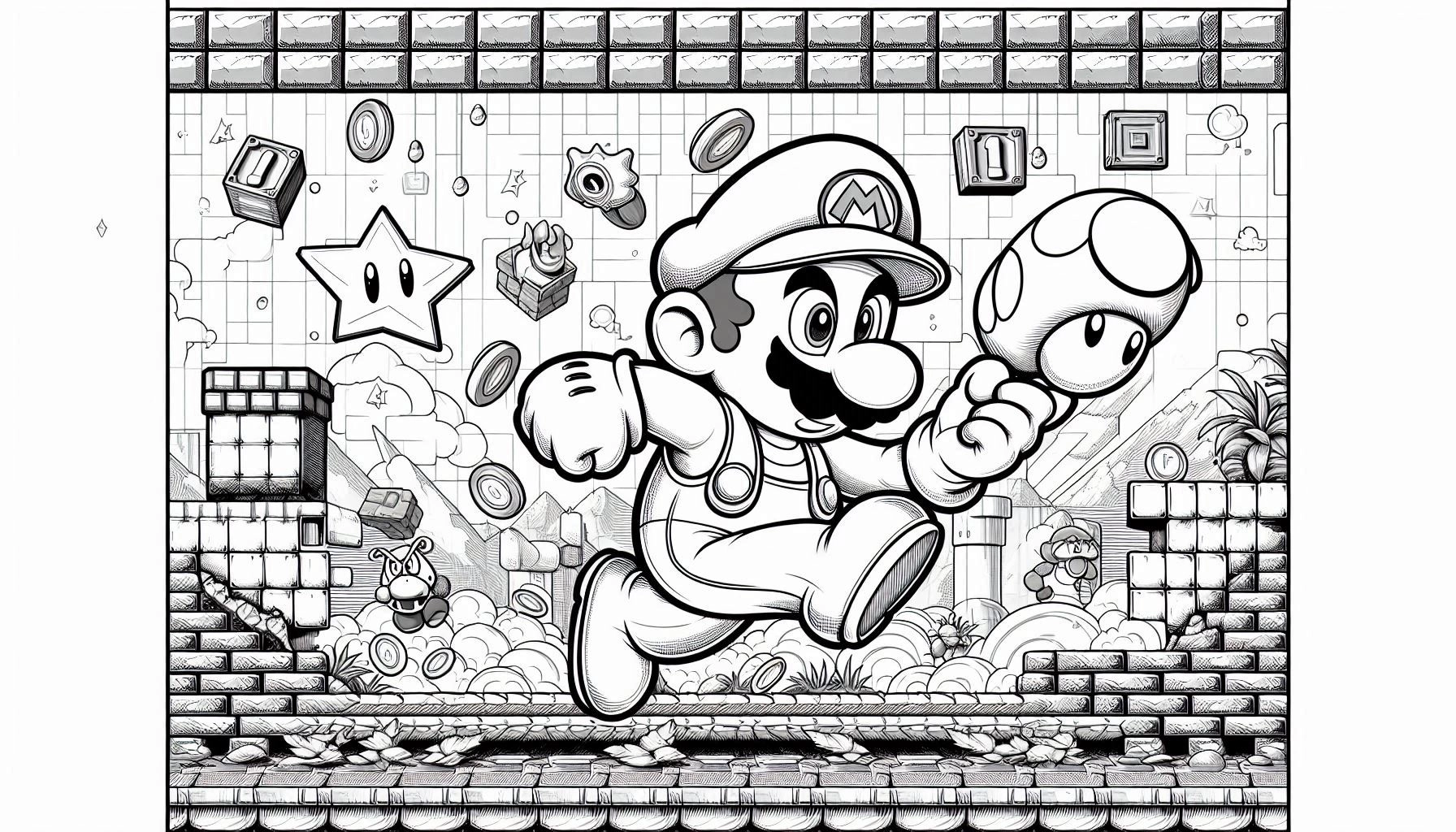 Mario Bros para colorir – Desenhos do Super Mario para imprimir grátis
