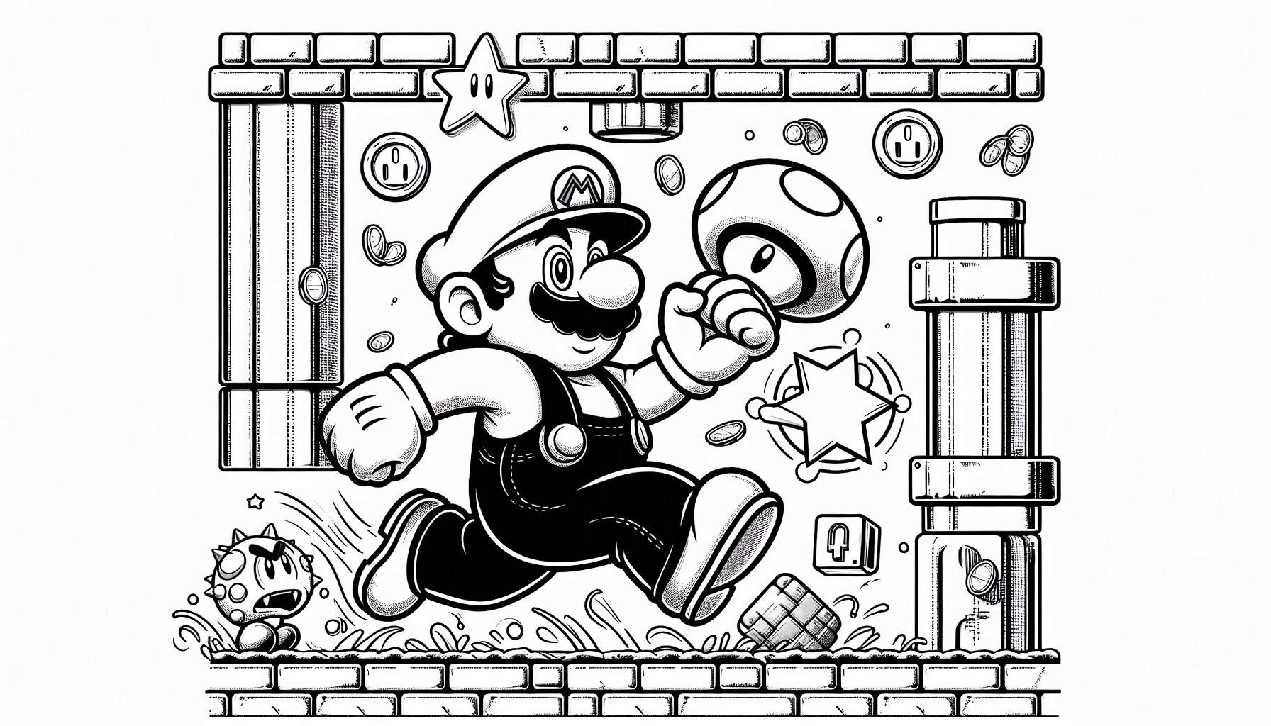 Mario Bros para colorir – Desenhos do Super Mario para imprimir grátis