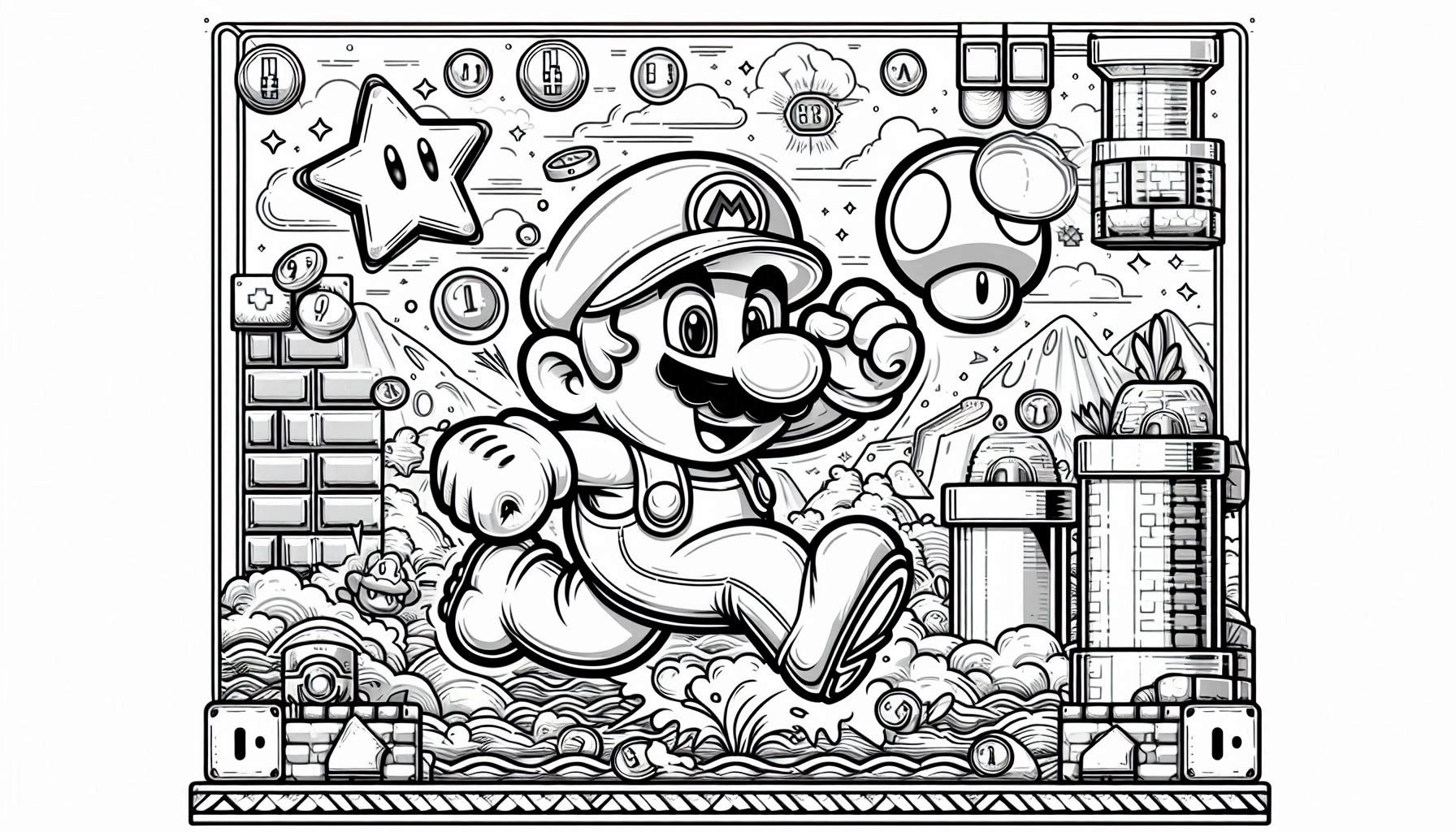 Mario Bros para colorir – Desenhos do Super Mario para imprimir grátis